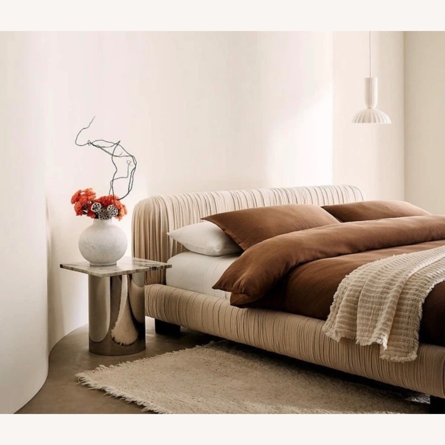 CB2 Cantar Ivory Velvet Upholstered Queen Bed - image-3