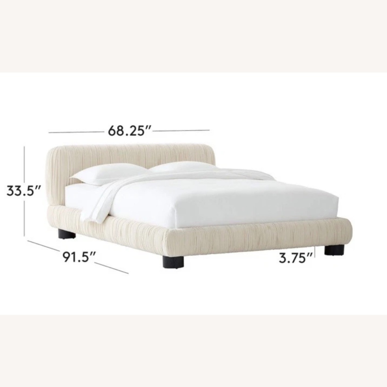 CB2 Cantar Ivory Velvet Upholstered Queen Bed - image-8