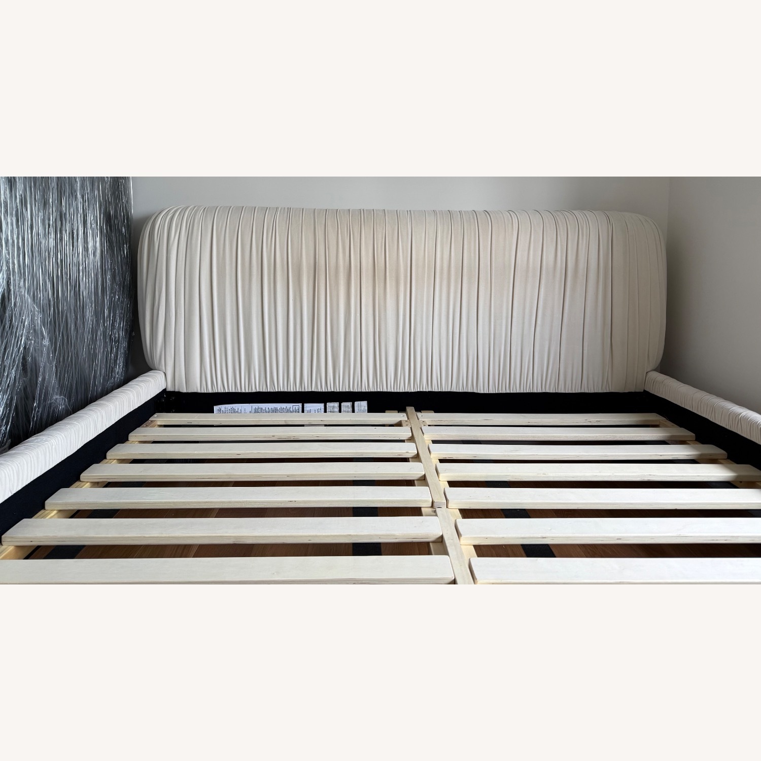 CB2 Cantar Ivory Velvet Upholstered Queen Bed - image-13