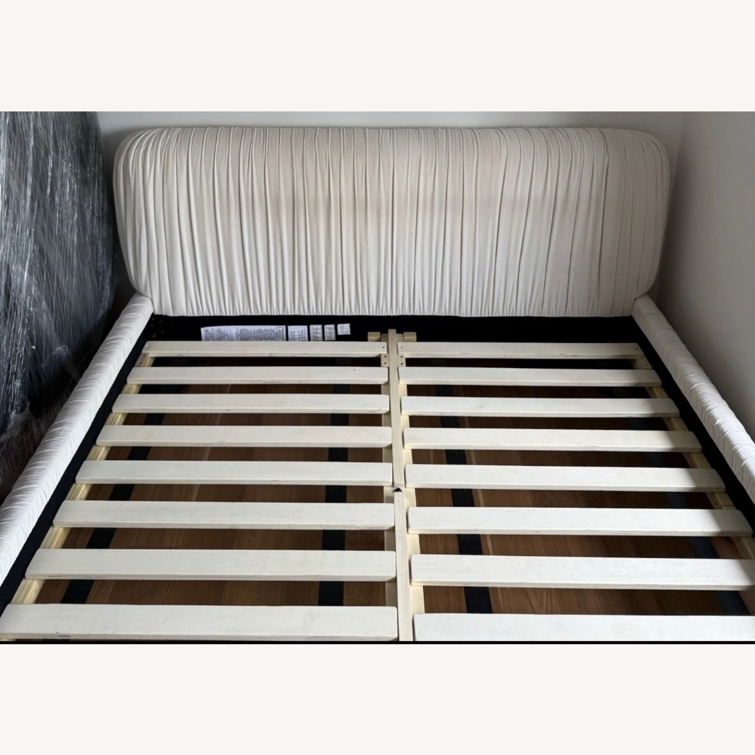 CB2 Cantar Ivory Velvet Upholstered Queen Bed - image-9