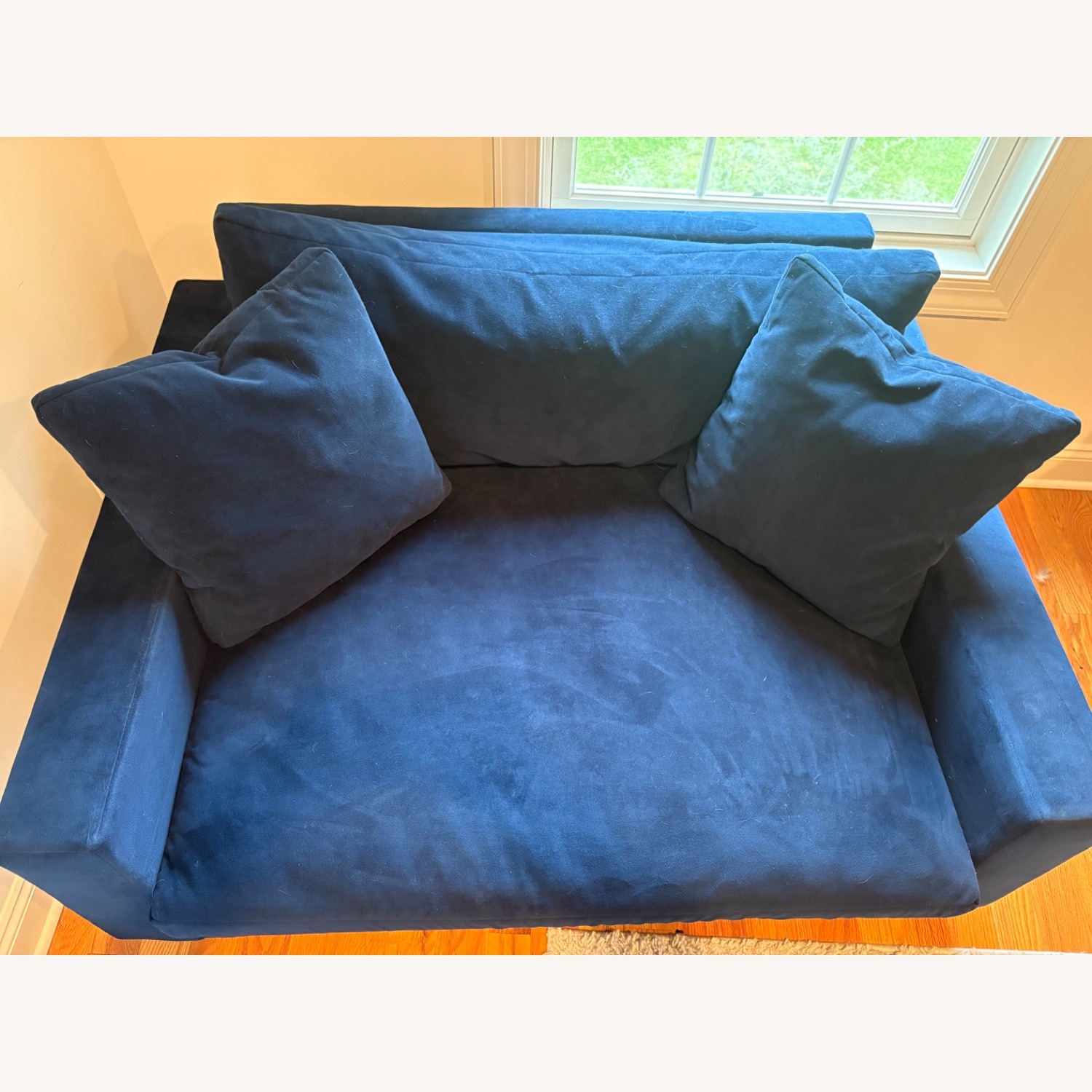 West Elm Harmony Blue Velvet Loveseat - image-4