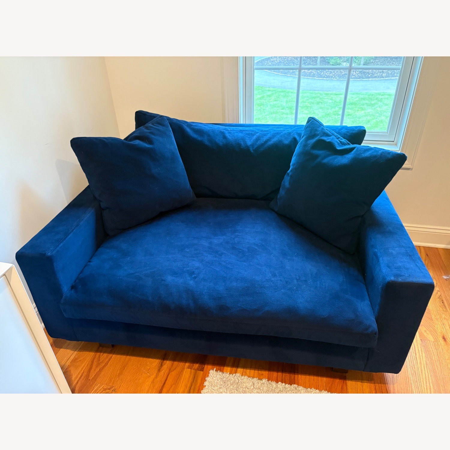 West Elm Harmony Blue Velvet Loveseat - image-1