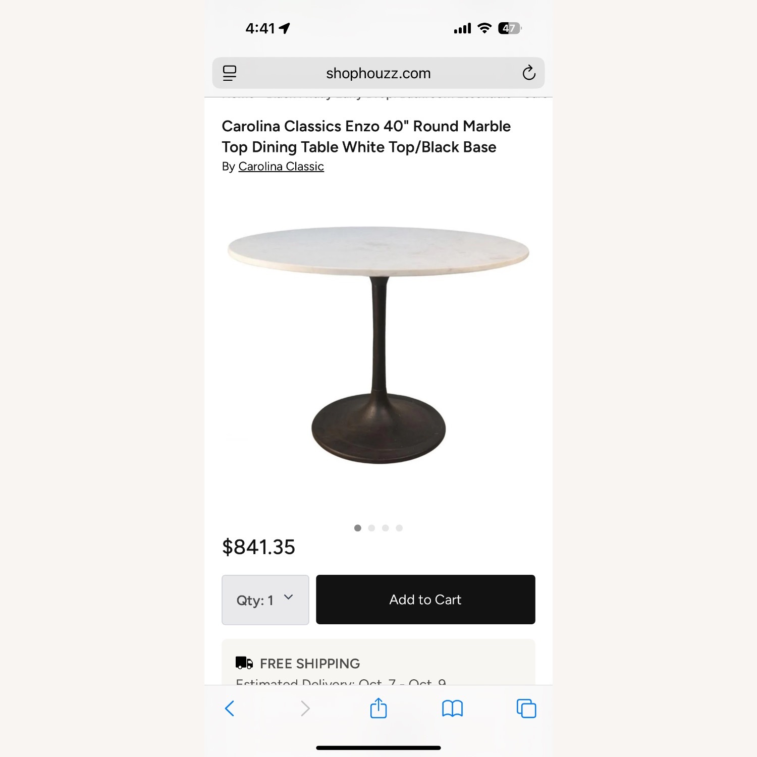 White Marble Dining Table - image-3