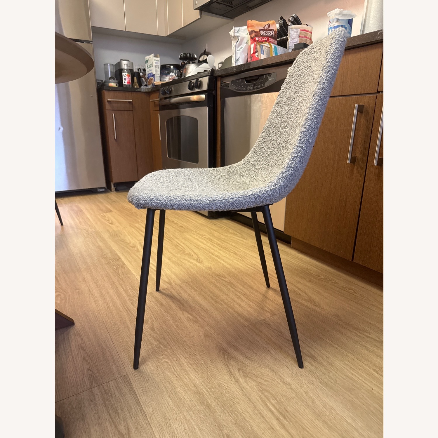 AllModern Kody Light Gray Boucle Dining Chairs - image-3