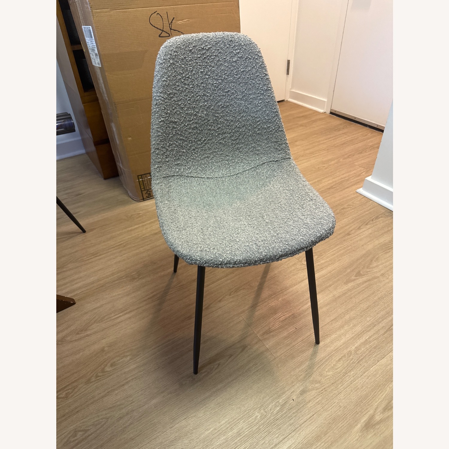 AllModern Kody Light Gray Boucle Dining Chairs - image-1