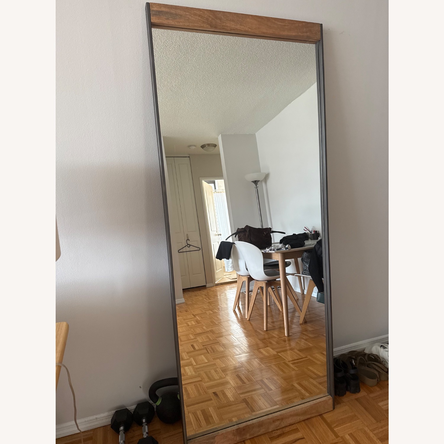 West Elm Industrial Wood Frame Floor Mirror - image-1