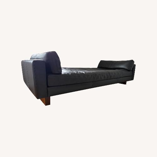 Used Room & Board Pierson Black Leather Chaise Lounge for sale on AptDeco