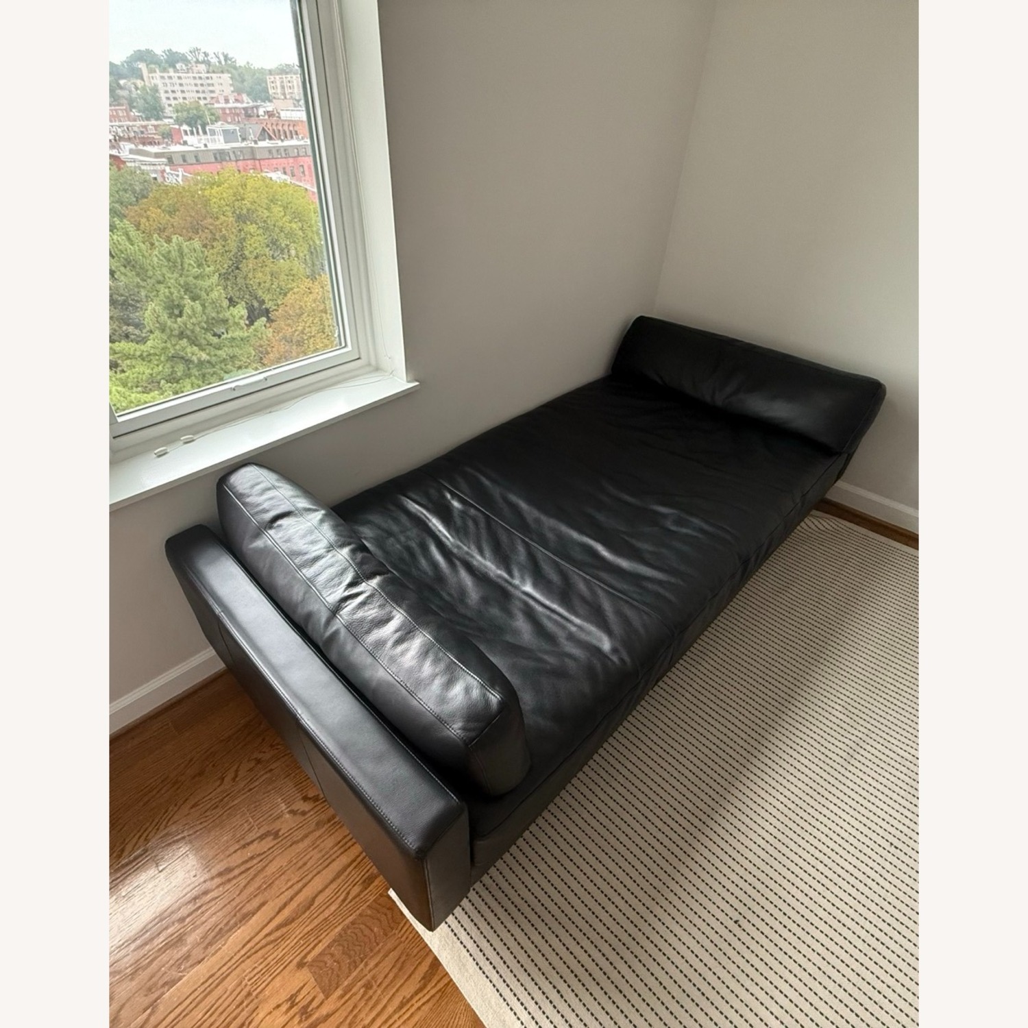 Room & Board Pierson Black Leather Chaise Lounge - image-3