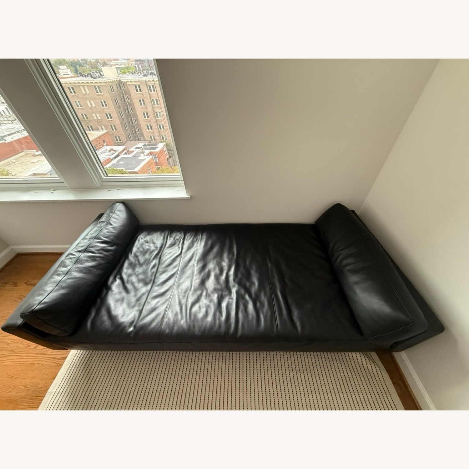 Room & Board Pierson Black Leather Chaise Lounge - image-4