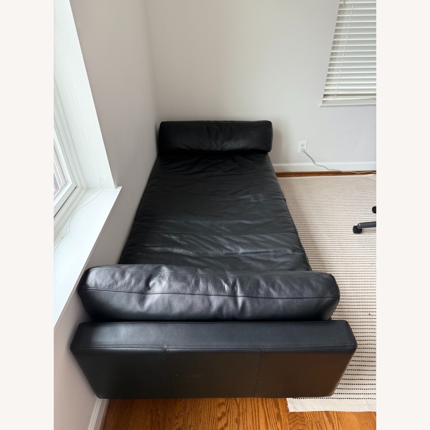 Room & Board Pierson Black Leather Chaise Lounge - image-2