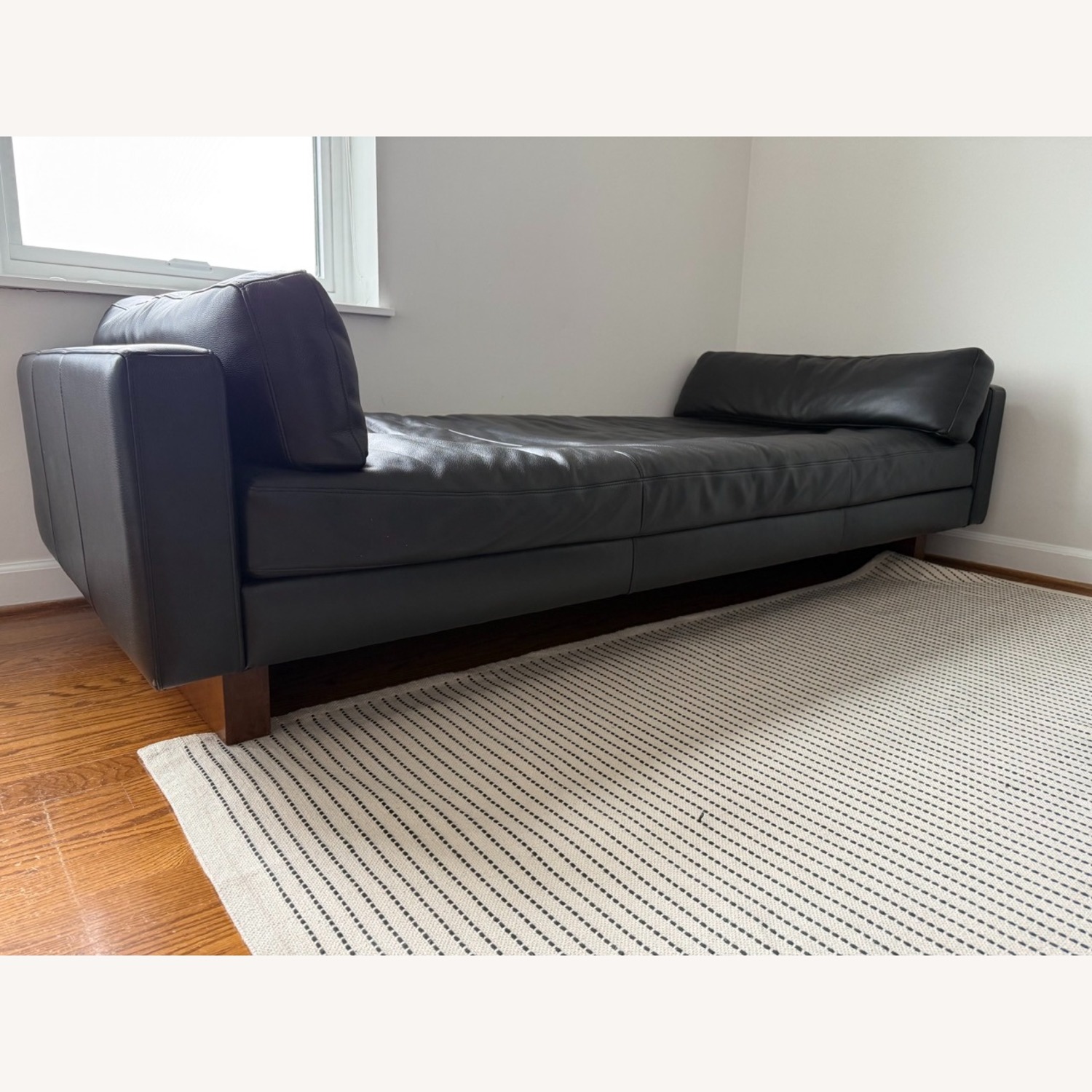 Room & Board Pierson Black Leather Chaise Lounge - image-1