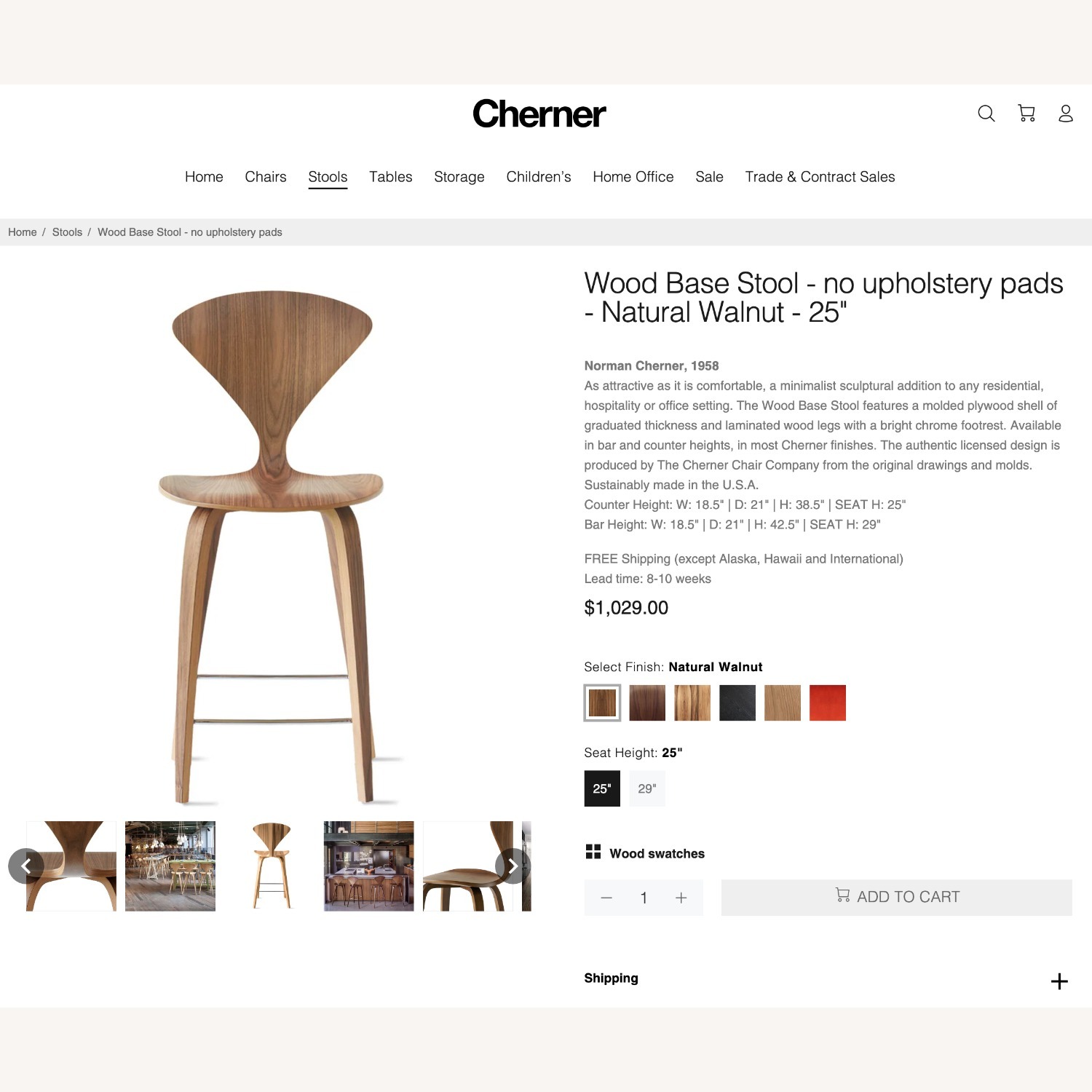 Cherner Chair Company Bar Stools  - image-1