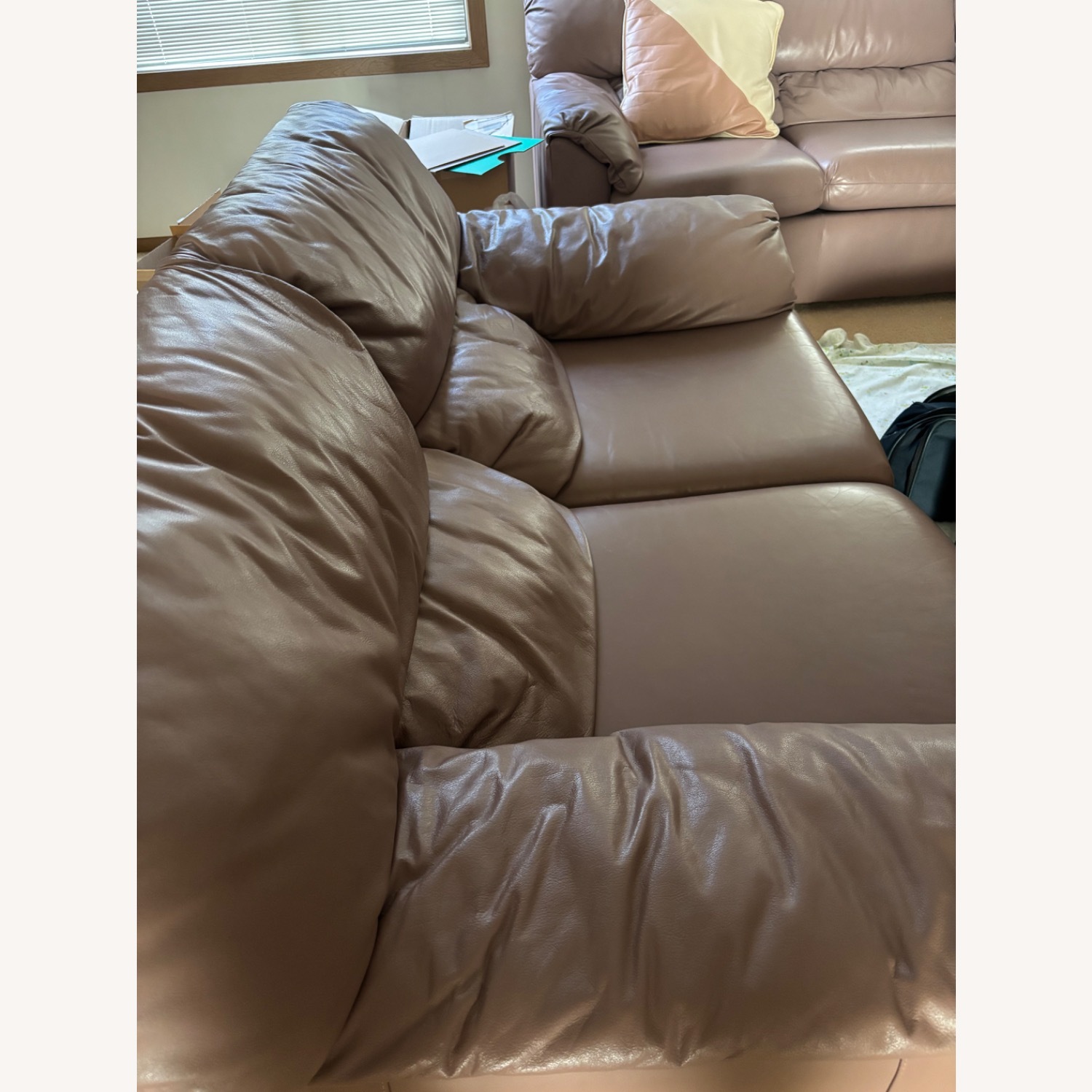 Leather 2 Seater Couch - image-1