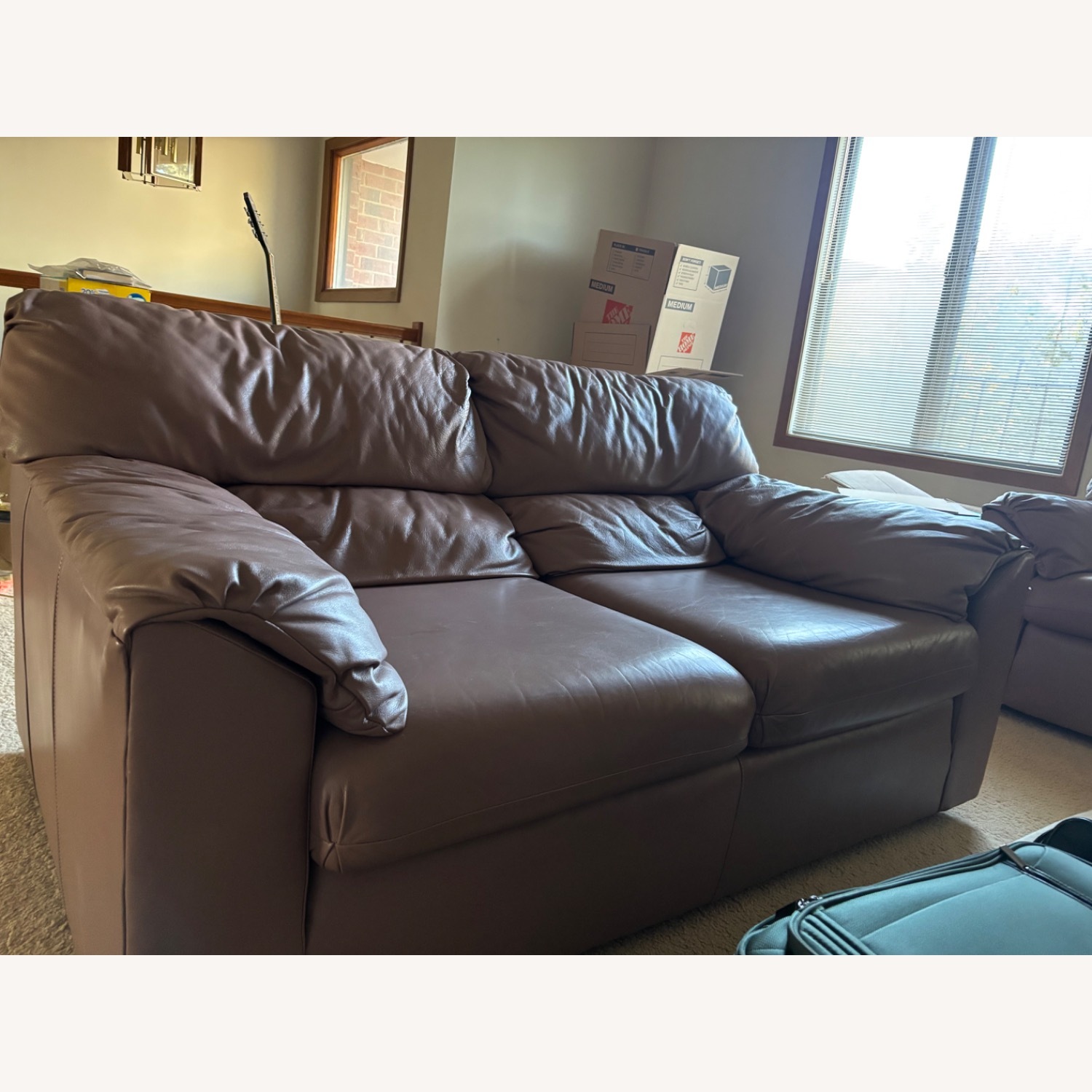 Leather 2 Seater Couch - image-0
