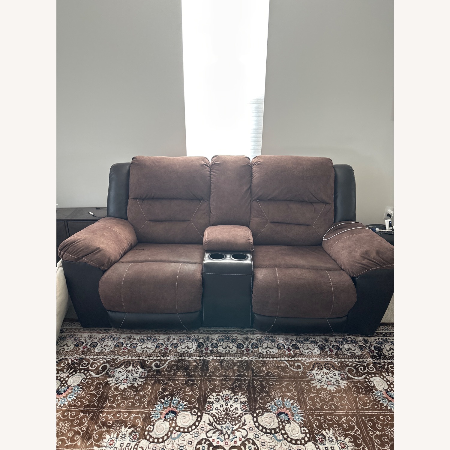 Harman Kardon Dark Brown Fabric 2 Seater Sofa - image-1