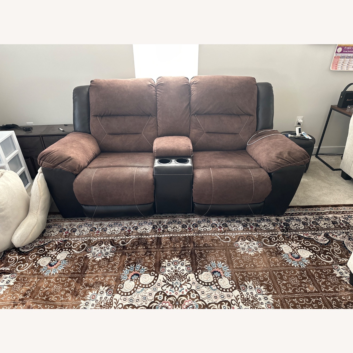 Harman Kardon Dark Brown Fabric 2 Seater Sofa - image-2
