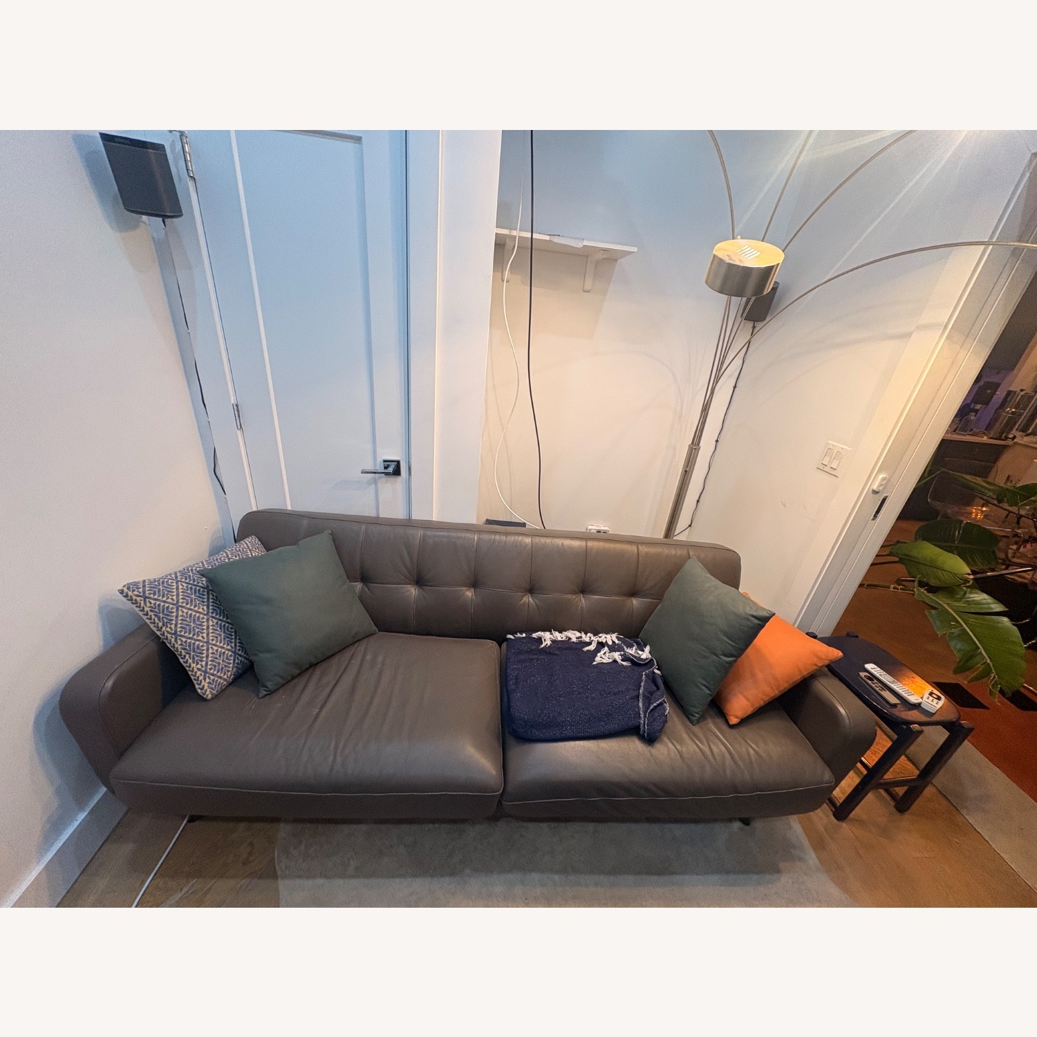 Room & Board Anson Dark Gray Leather 3+ Seater Sofa - image-3