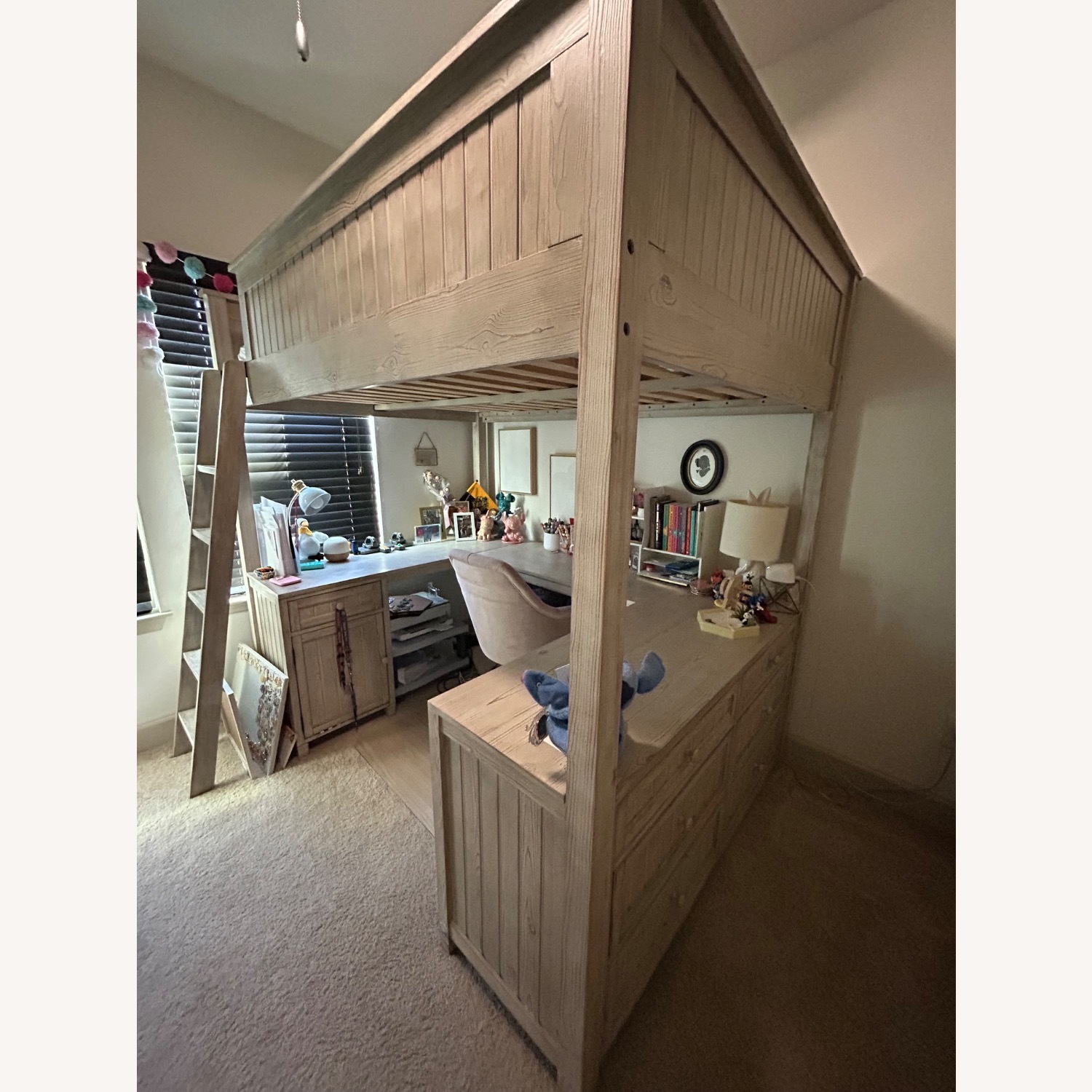 Pottery Barn Teen Beadboard Full Loft Bed - image-1