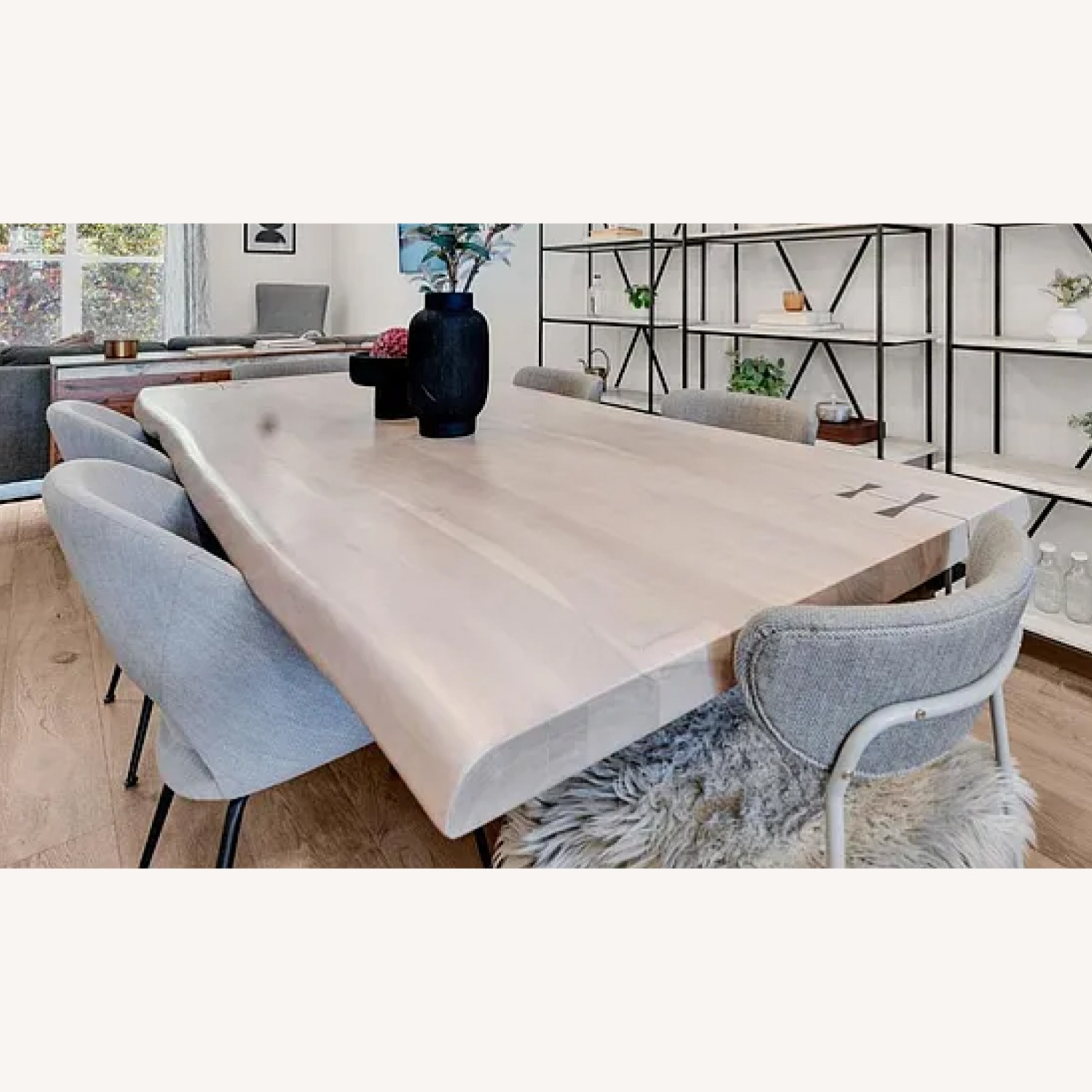 CB2 Landscape 95" Rectangular White Washed Wood Dining Table - image-8