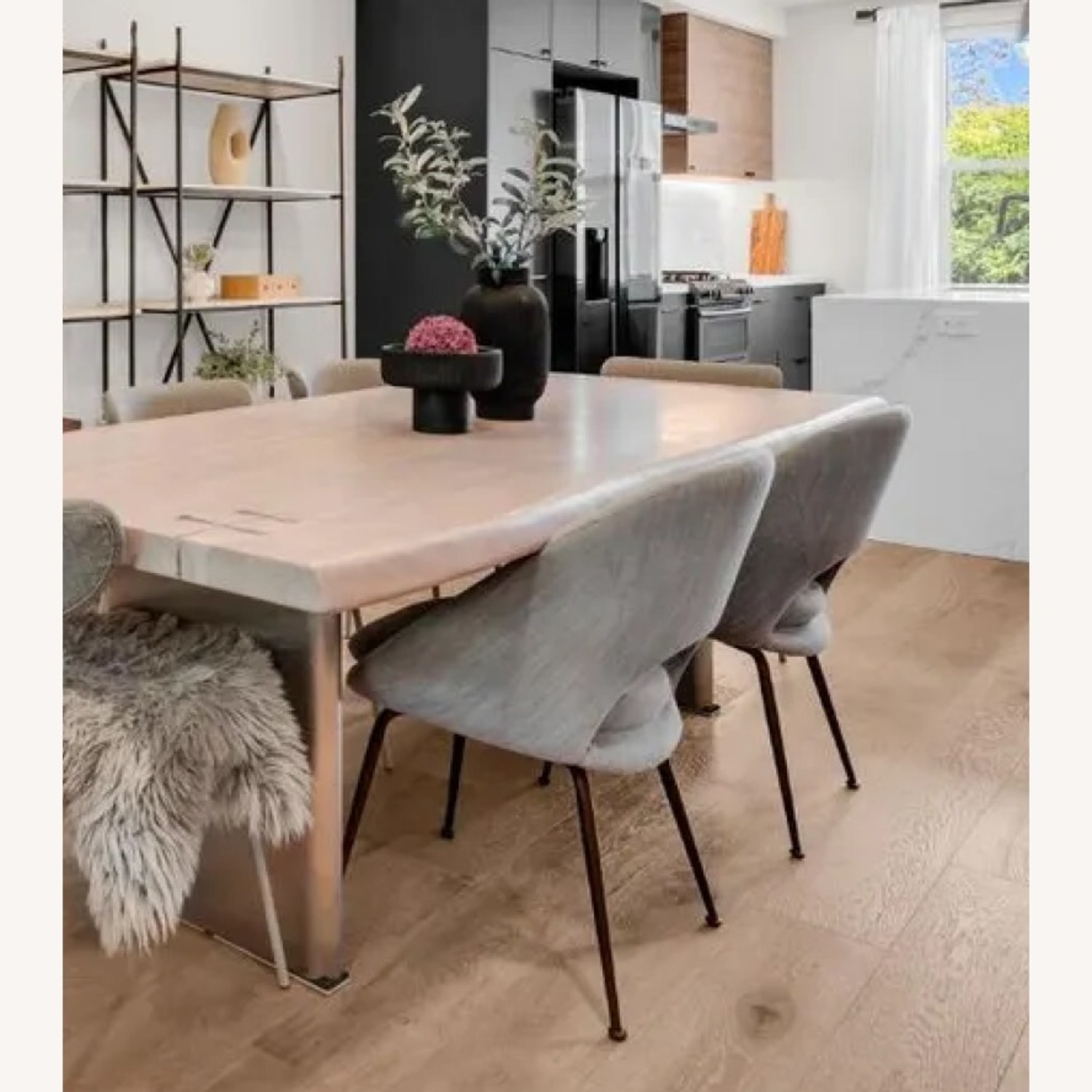 CB2 Landscape 95" Rectangular White Washed Wood Dining Table - image-12