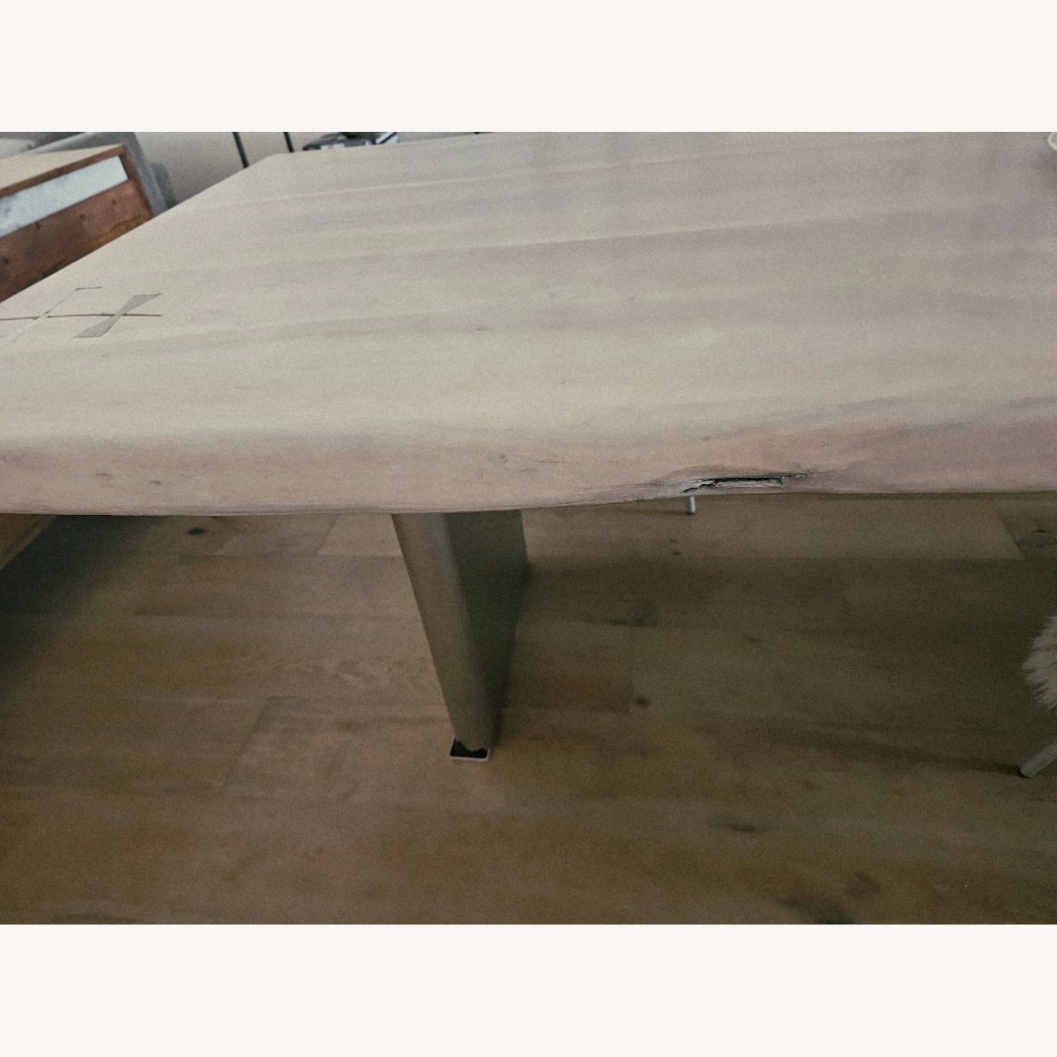 CB2 Landscape 95" Rectangular White Washed Wood Dining Table - image-4