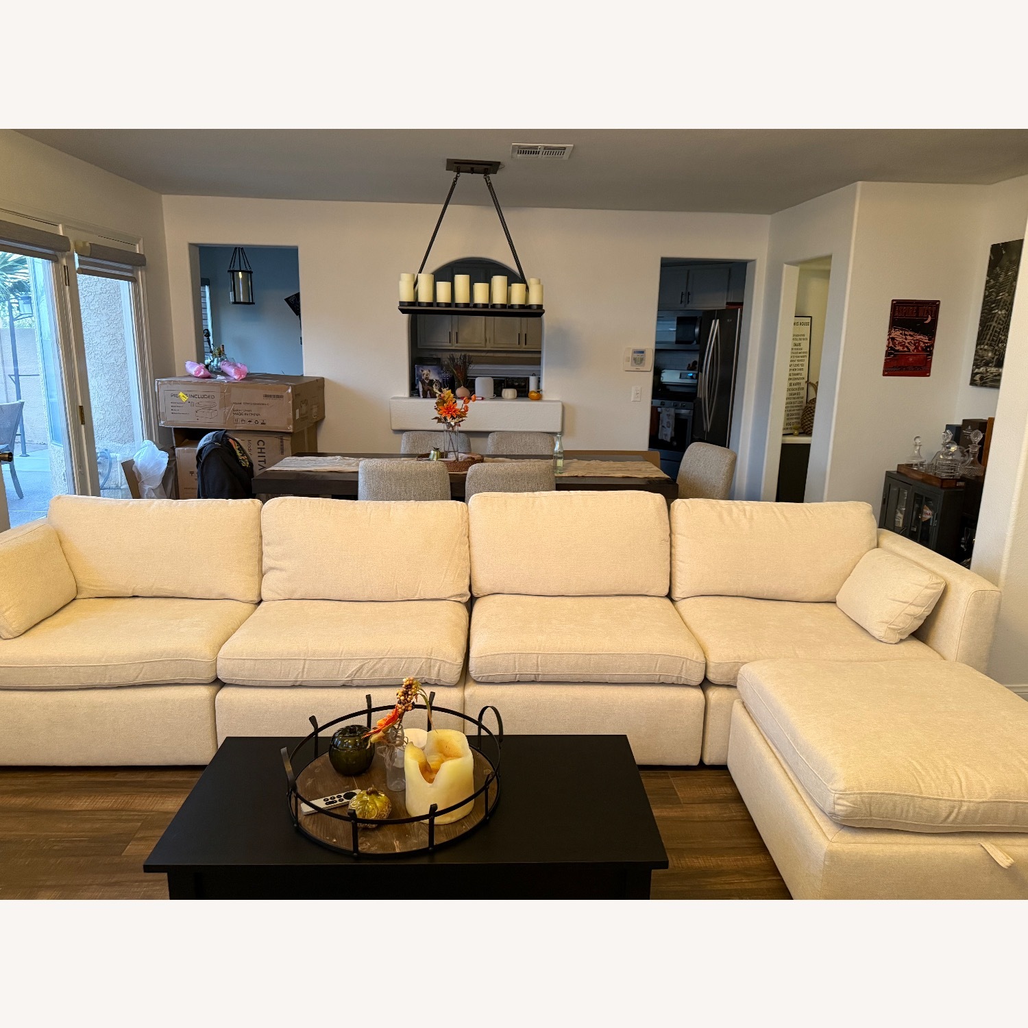 CHITALIVING Beige 5 Piece Sectional W Storage - image-1