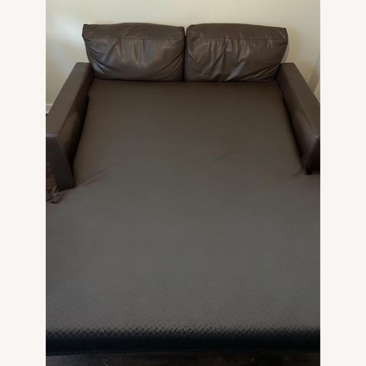 Haverty's Dark Brown Leather Sleeper Sofa - image-3