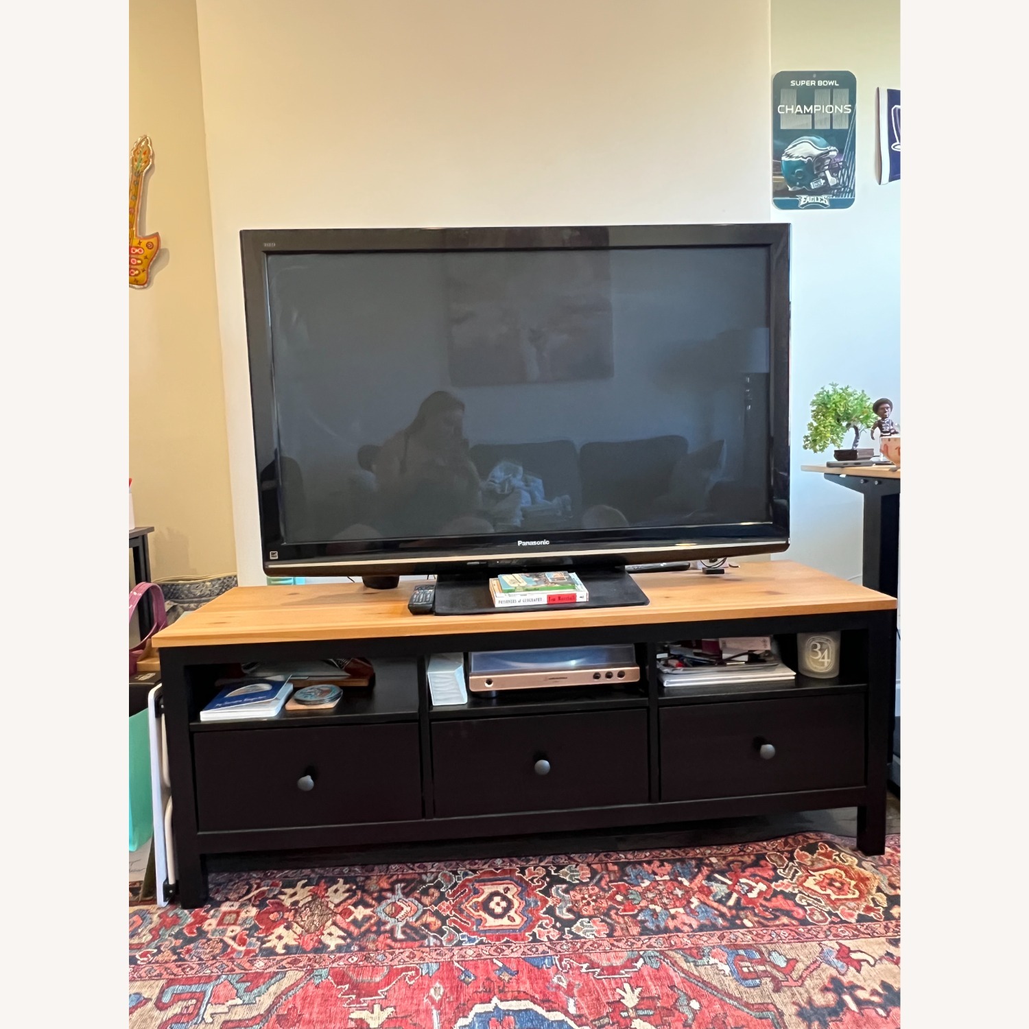 IKEA Hemnes Black Wood Media Storage - image-5