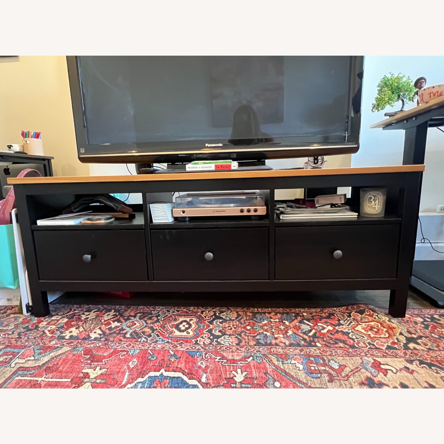 IKEA Hemnes Black Wood Media Storage - image-6