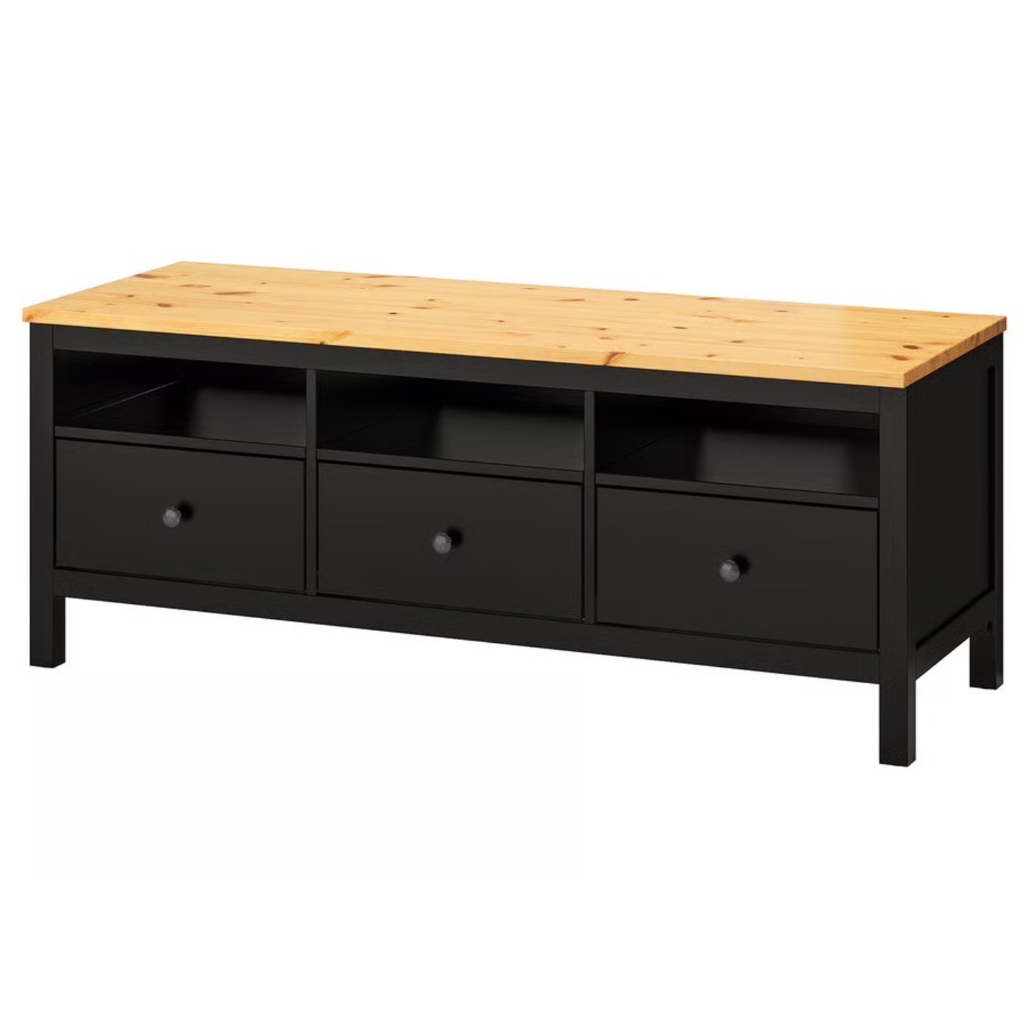 IKEA Hemnes Black Wood Media Storage - image-1