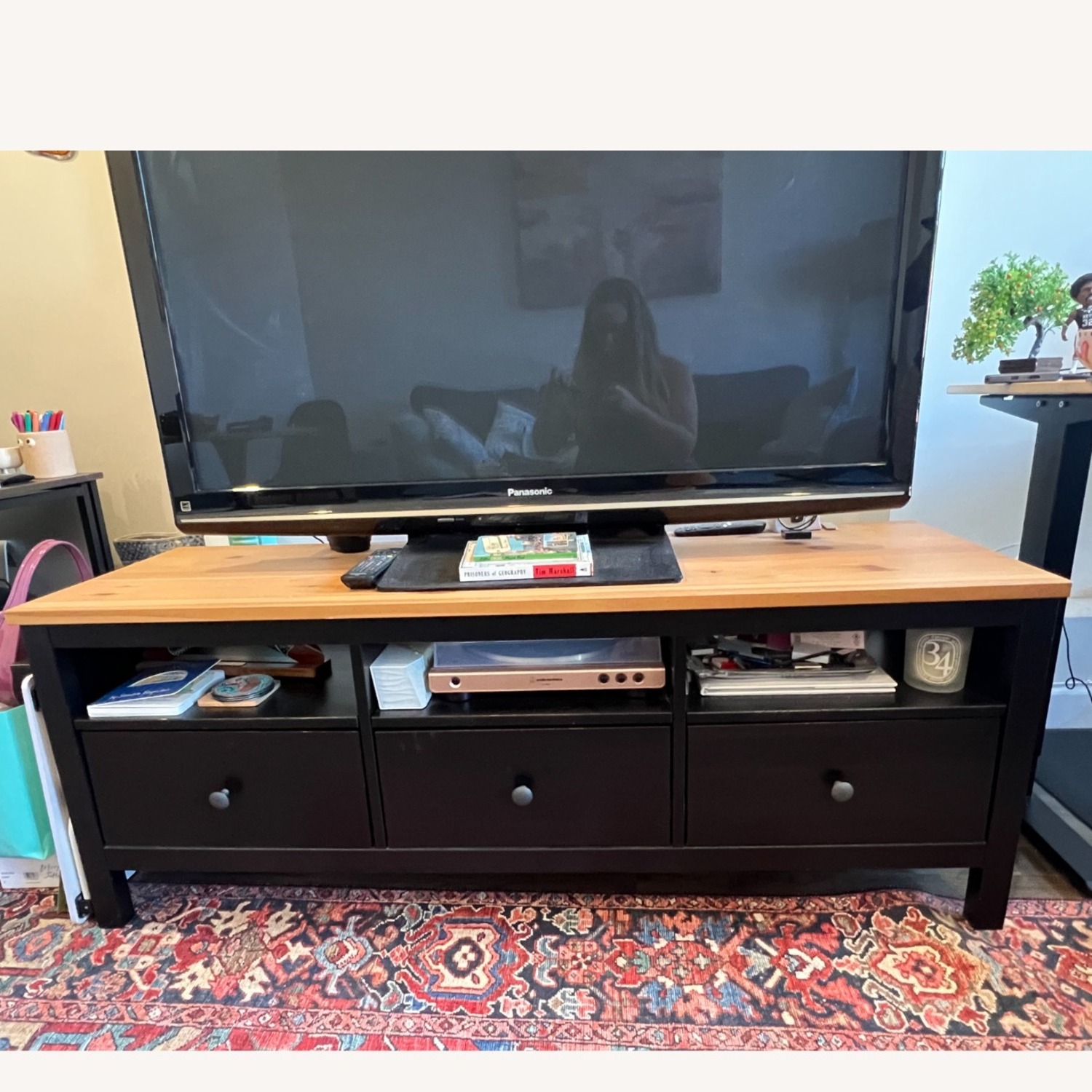 IKEA Hemnes Black Wood Media Storage - image-7