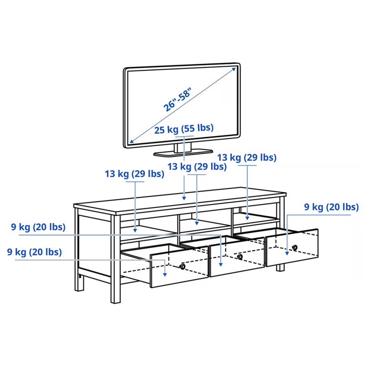 IKEA Hemnes Black Wood Media Storage - image-4