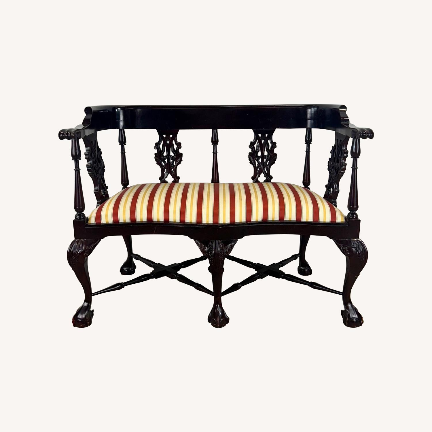 Vintage Two Seat Chippendale Settee - image-0