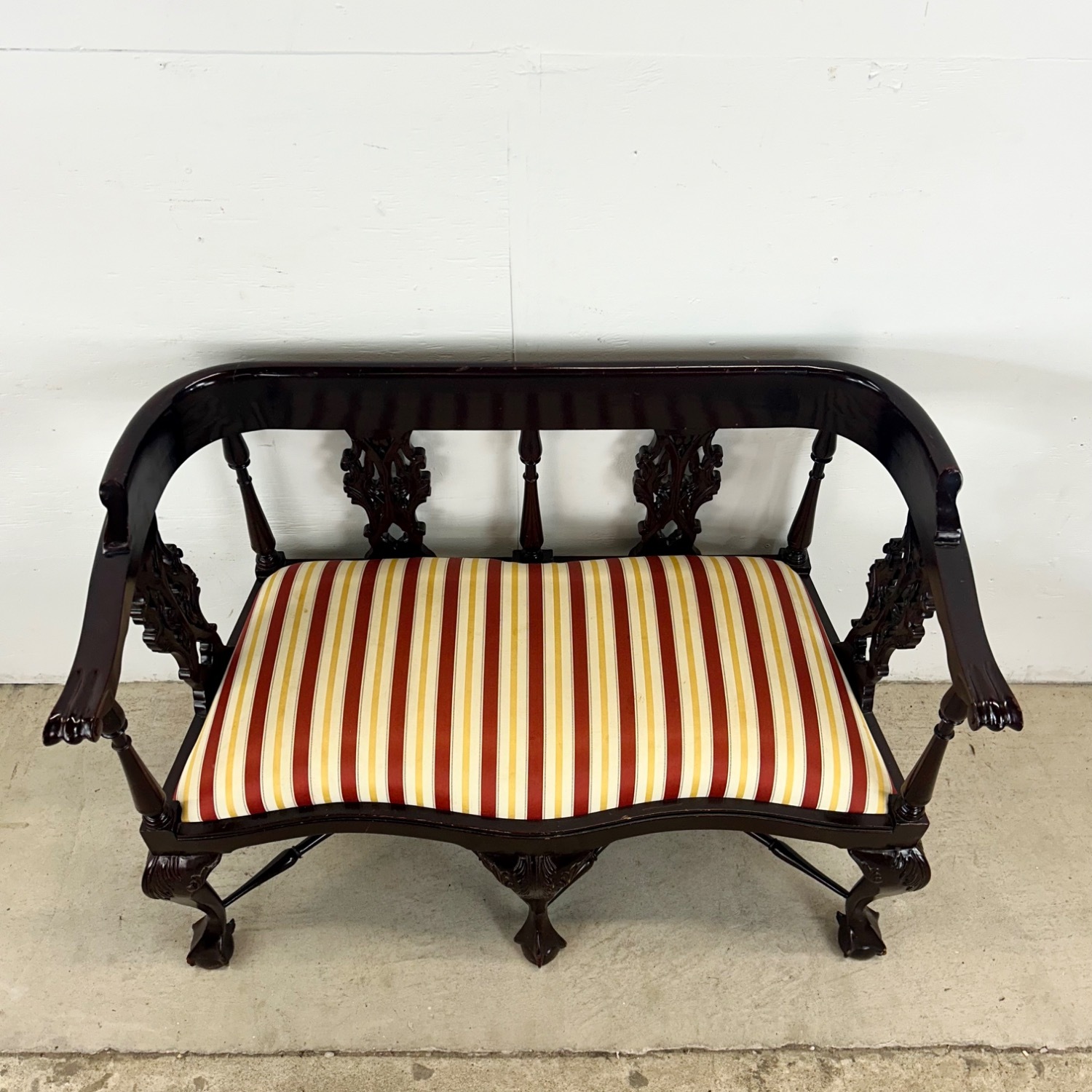 Vintage Two Seat Chippendale Settee - image-15