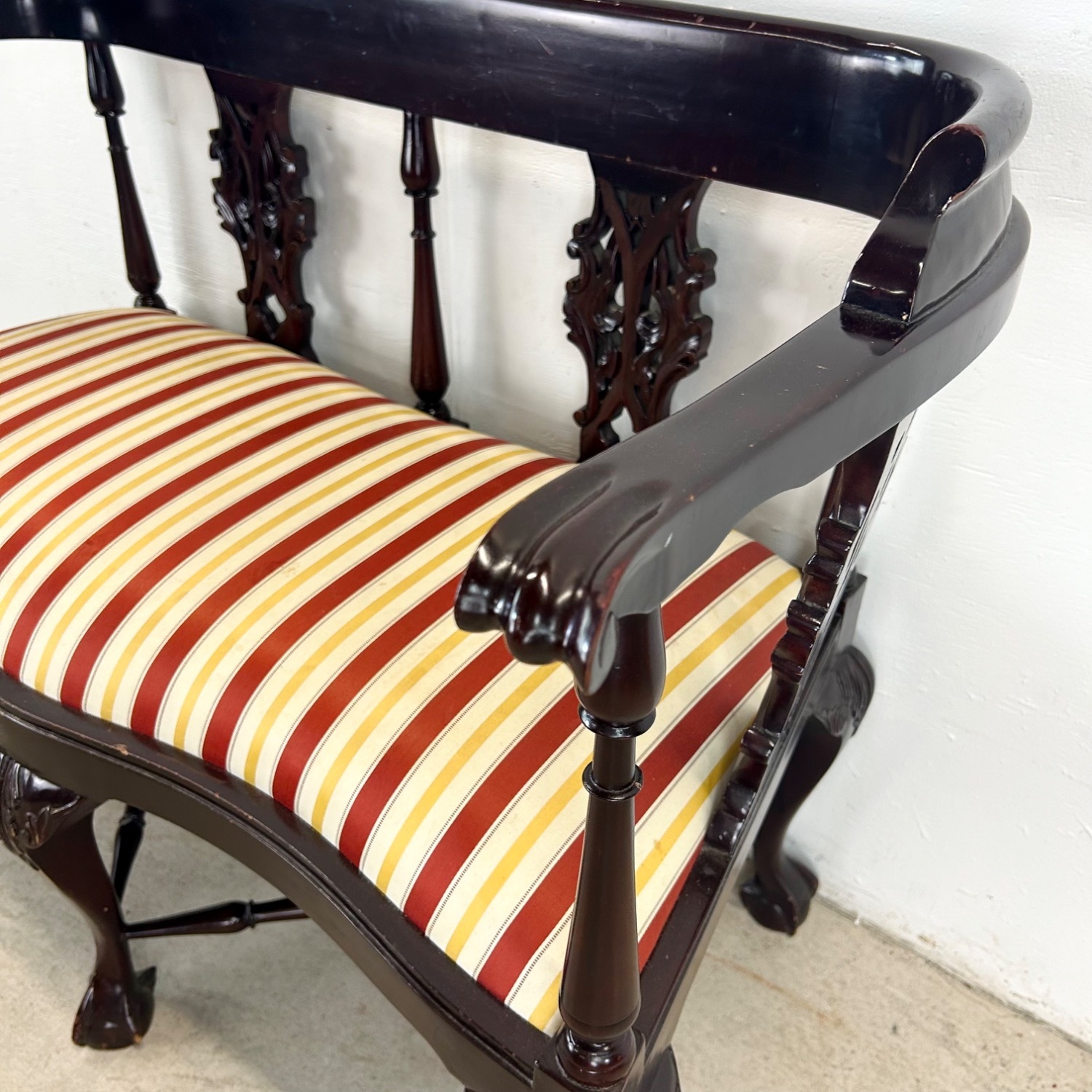 Vintage Two Seat Chippendale Settee - image-11