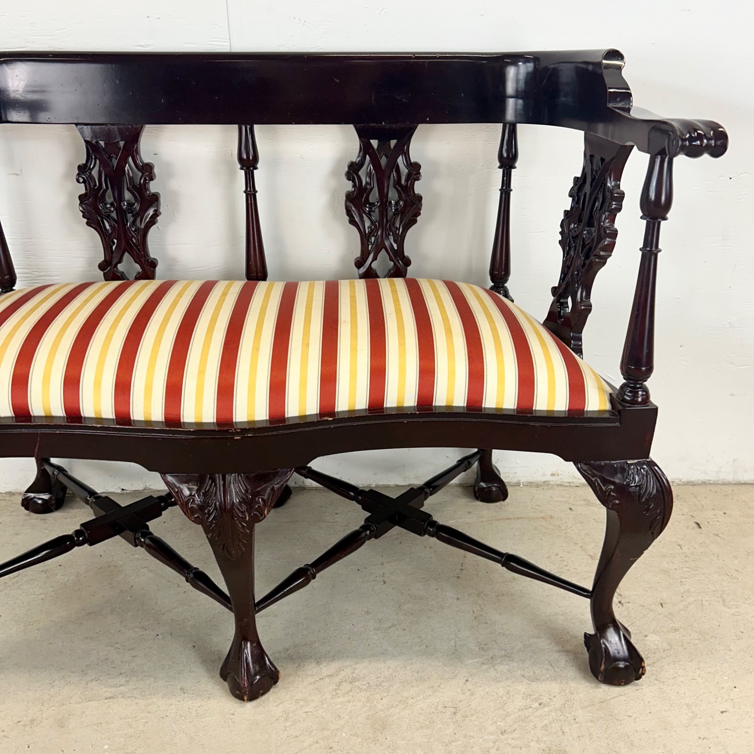 Vintage Two Seat Chippendale Settee - image-16