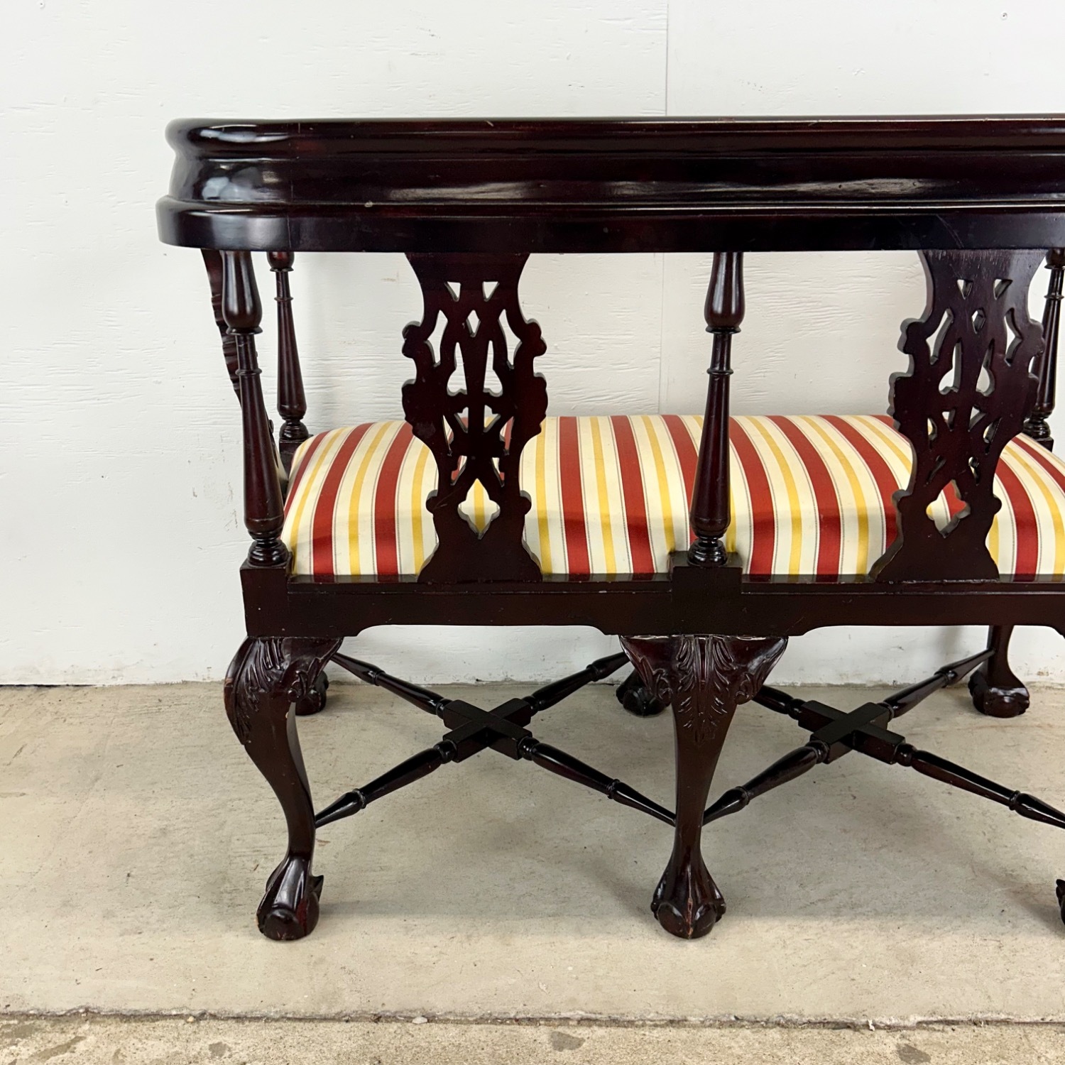 Vintage Two Seat Chippendale Settee - image-7