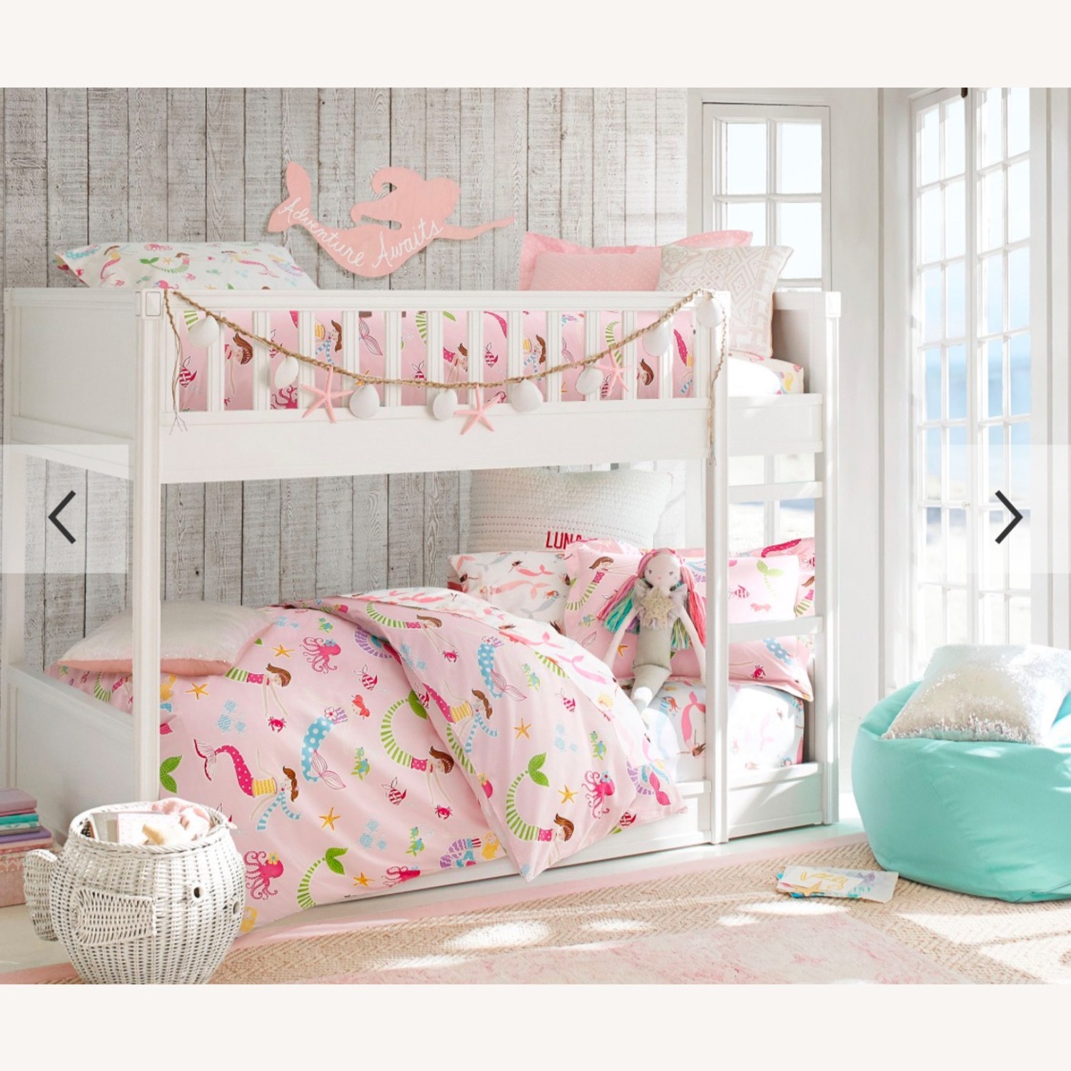 Pottery Barn Hayes White Wood Bunk Bed - image-1