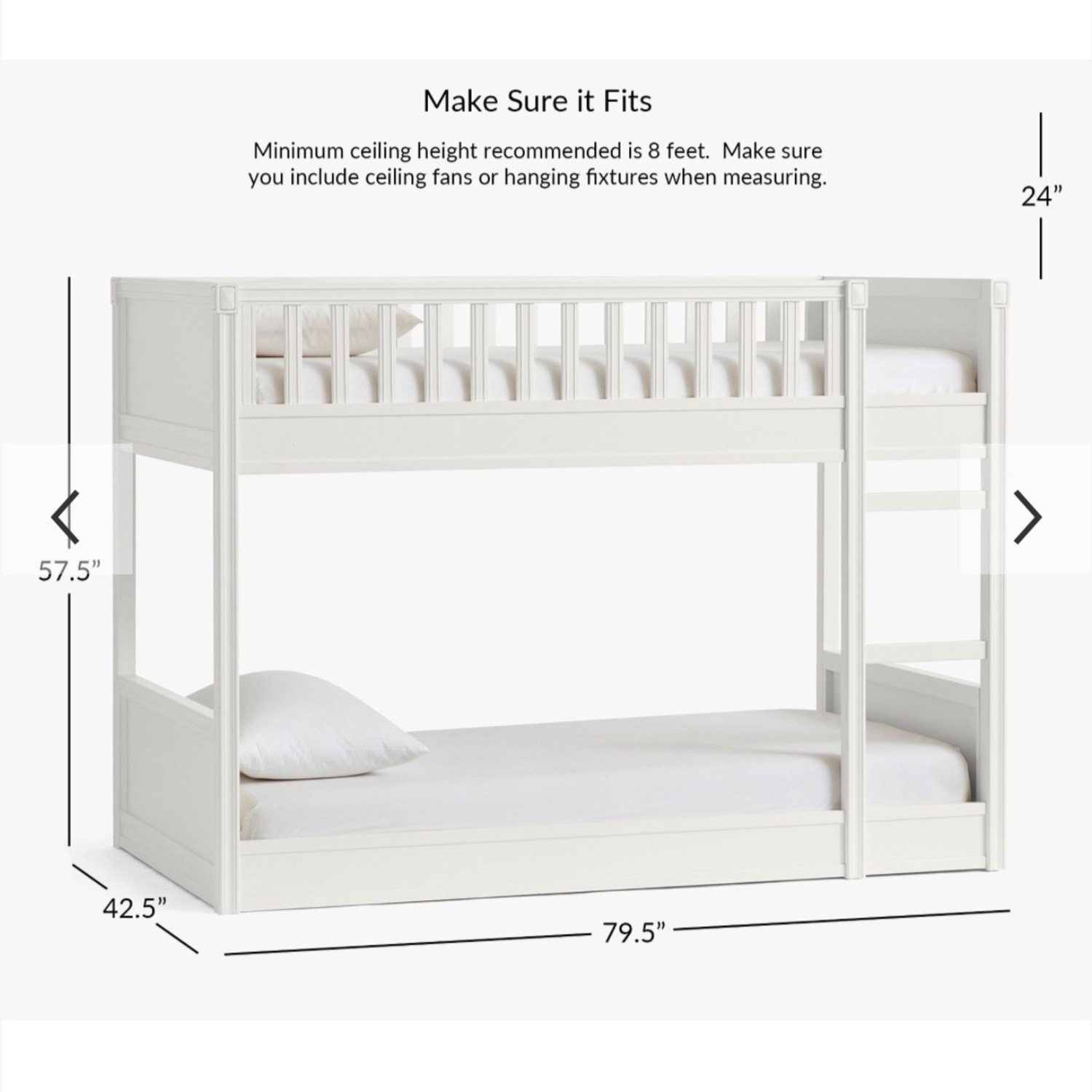 Pottery Barn Hayes White Wood Bunk Bed - image-2
