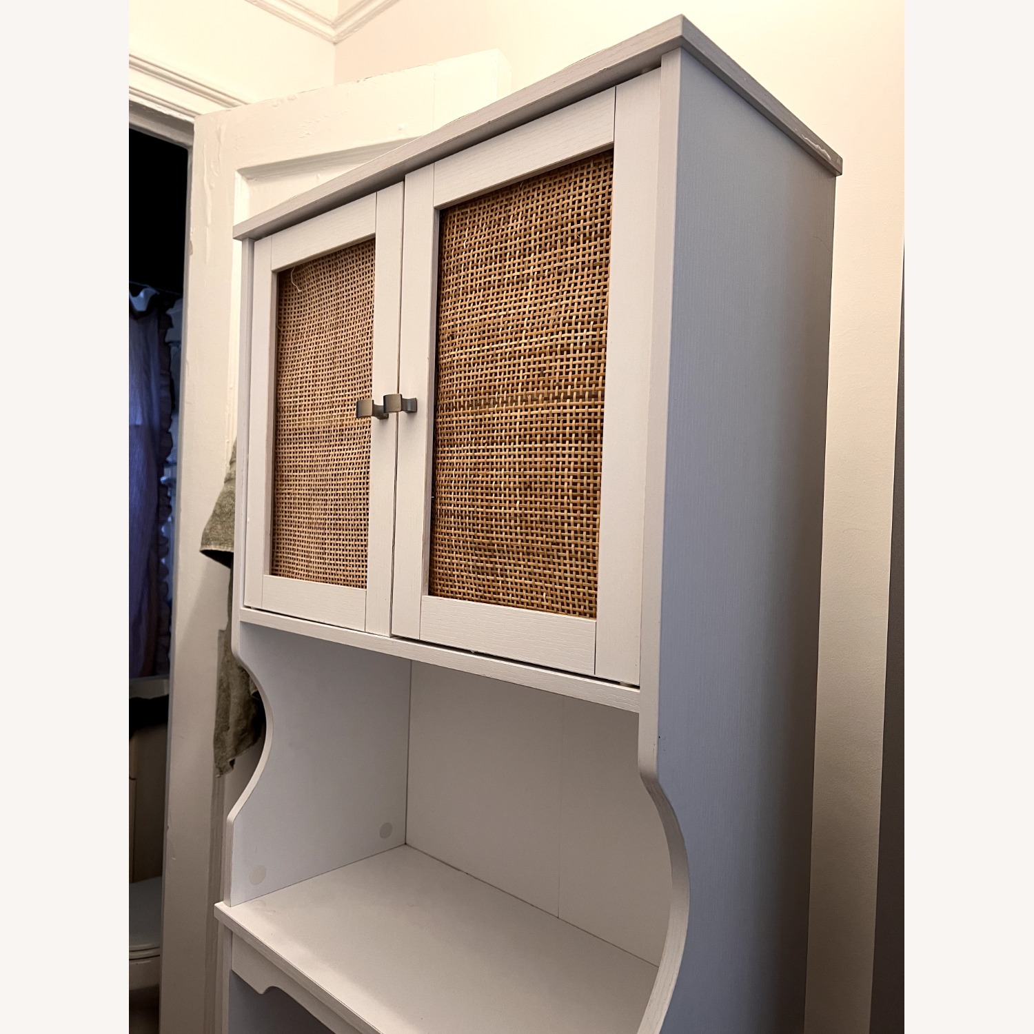 White Bathroom Over Toilet Storage Shelf - image-6