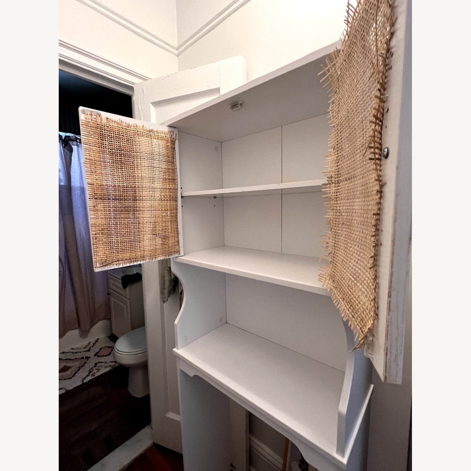 White Bathroom Over Toilet Storage Shelf - image-1