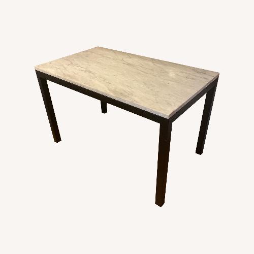 Used Room & Board Parsons White Metal Dining Table for sale on AptDeco