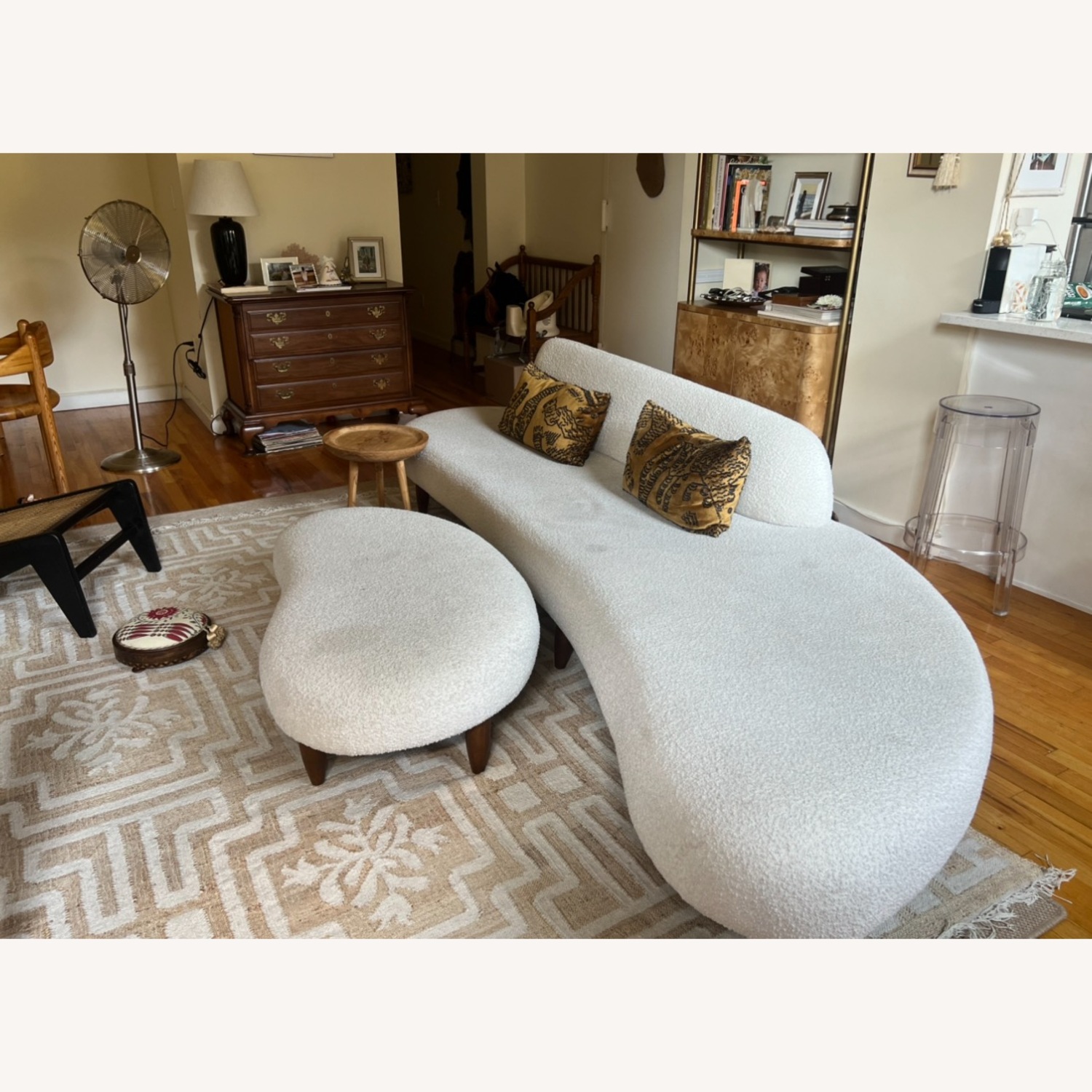 Noguchi Furniture White Boucle 3+ Seater Sofa - image-5