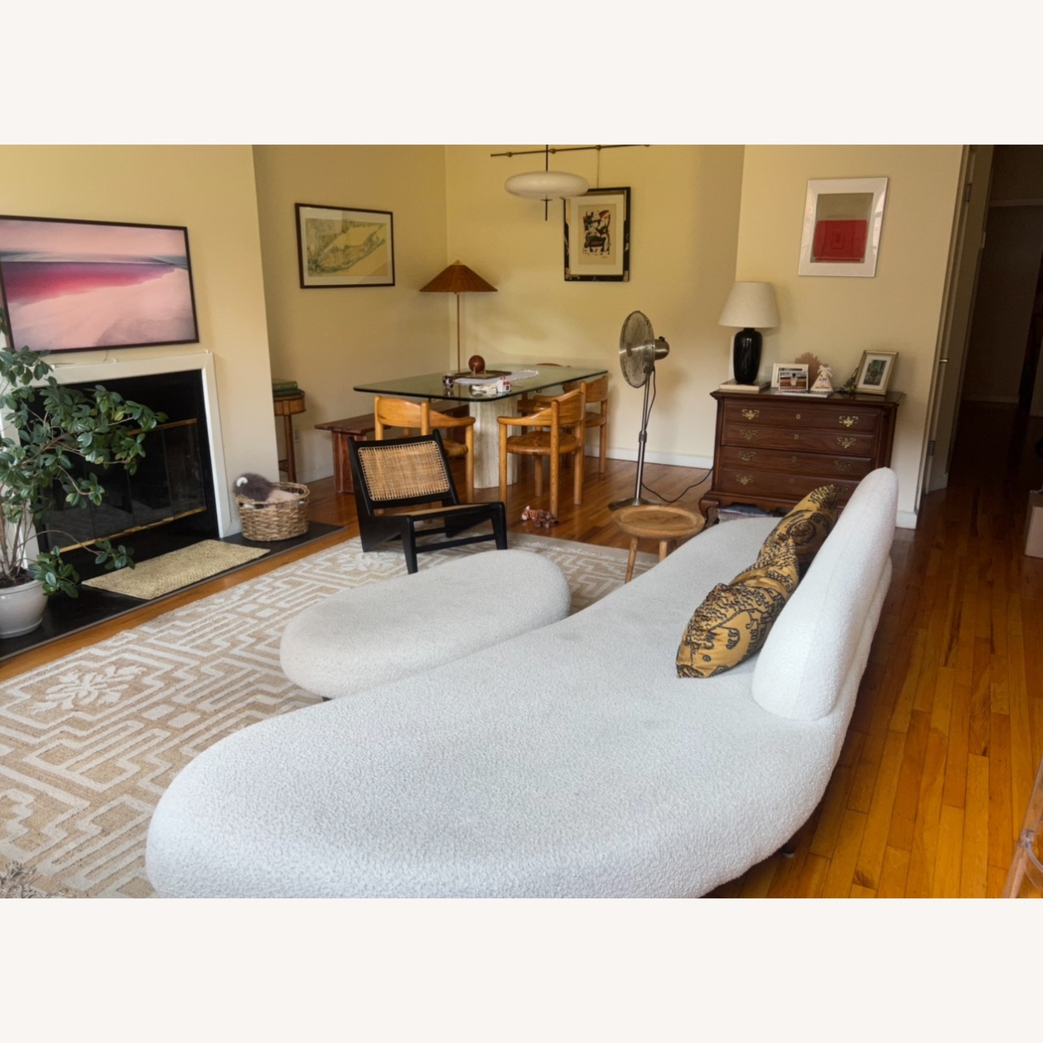 Noguchi Furniture White Boucle 3+ Seater Sofa - image-2