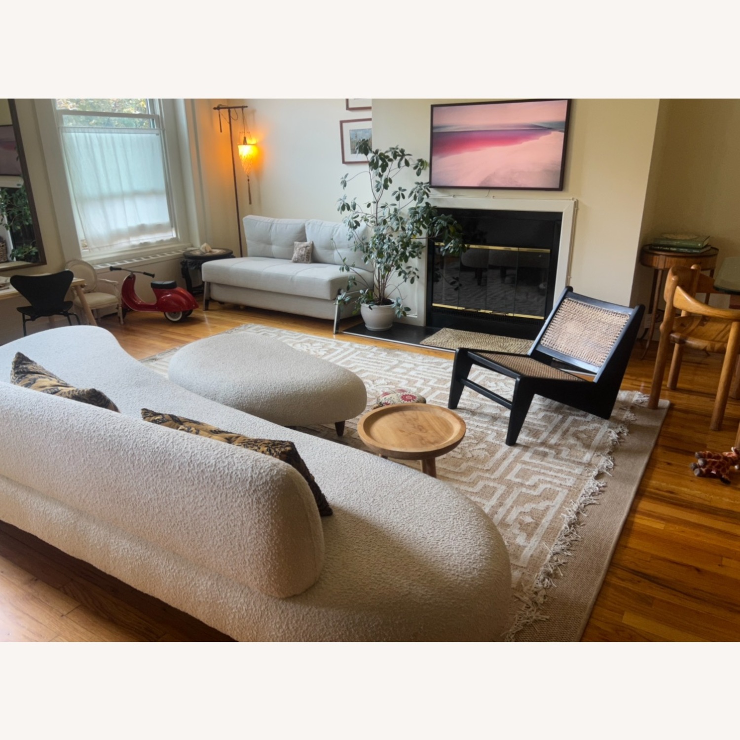 Noguchi Furniture White Boucle 3+ Seater Sofa - image-3