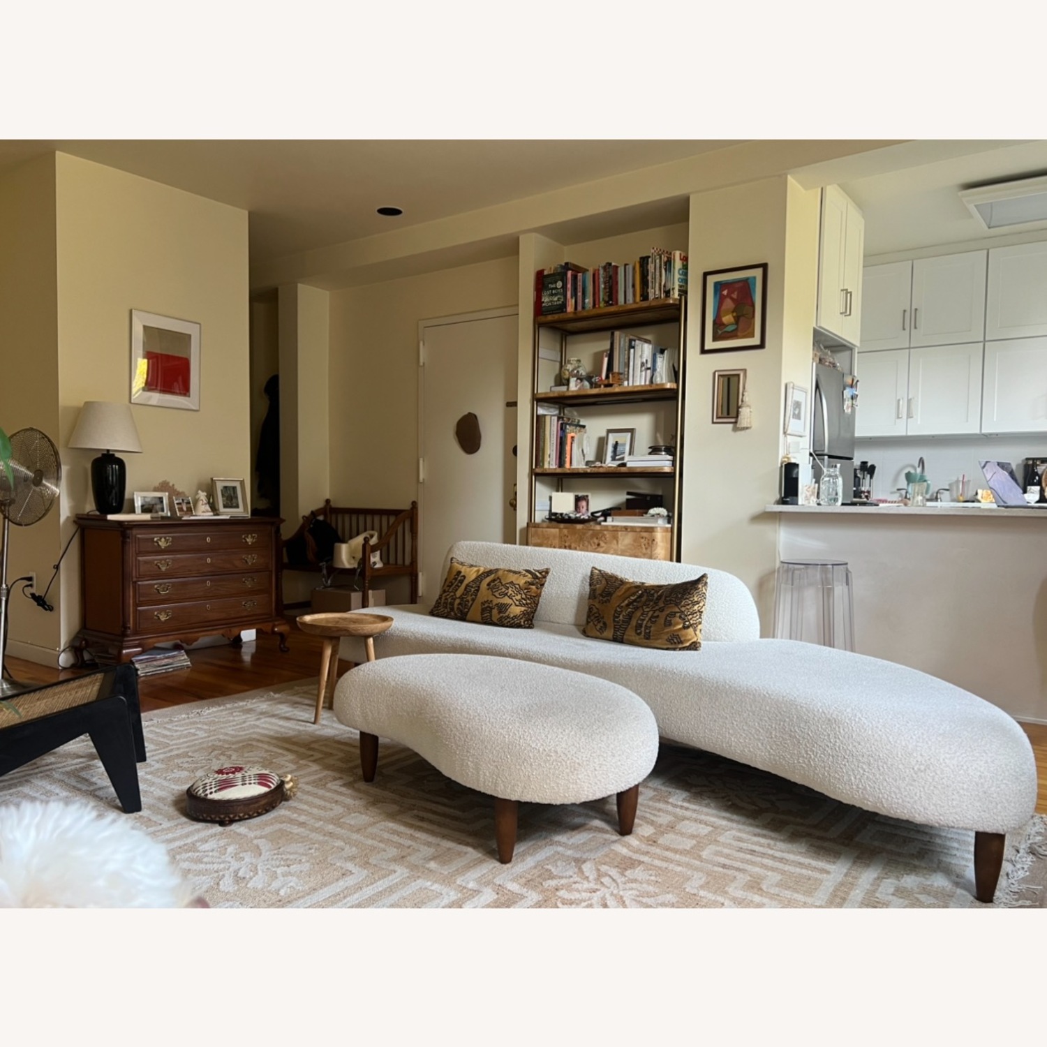 Noguchi Furniture White Boucle 3+ Seater Sofa - image-1