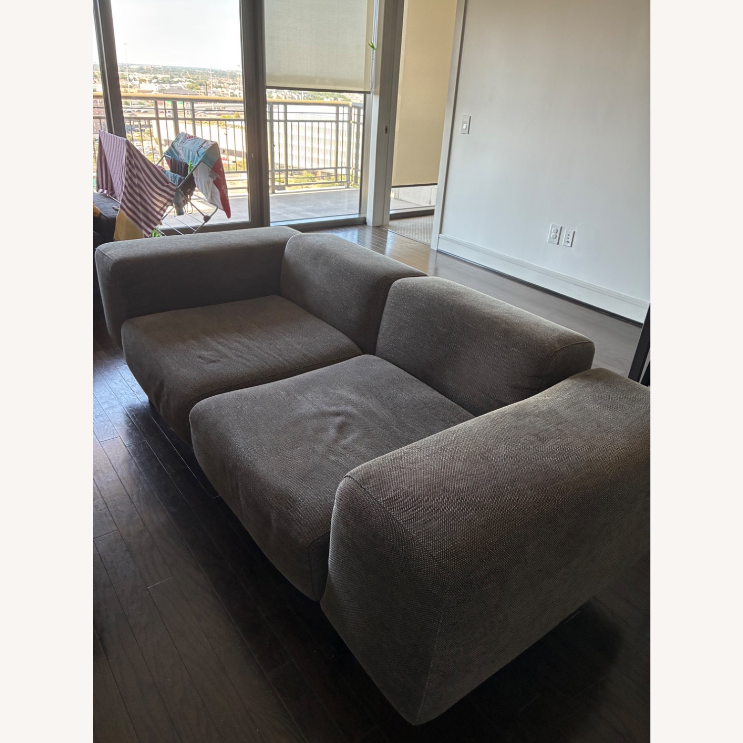 Kartell Gubbio Light Gray Fabric 2 Seater Sofa - image-4