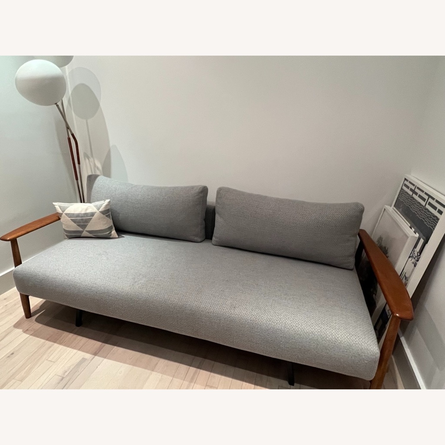 CB2 Una Light Gray Fabric Sleeper Sofa - image-1