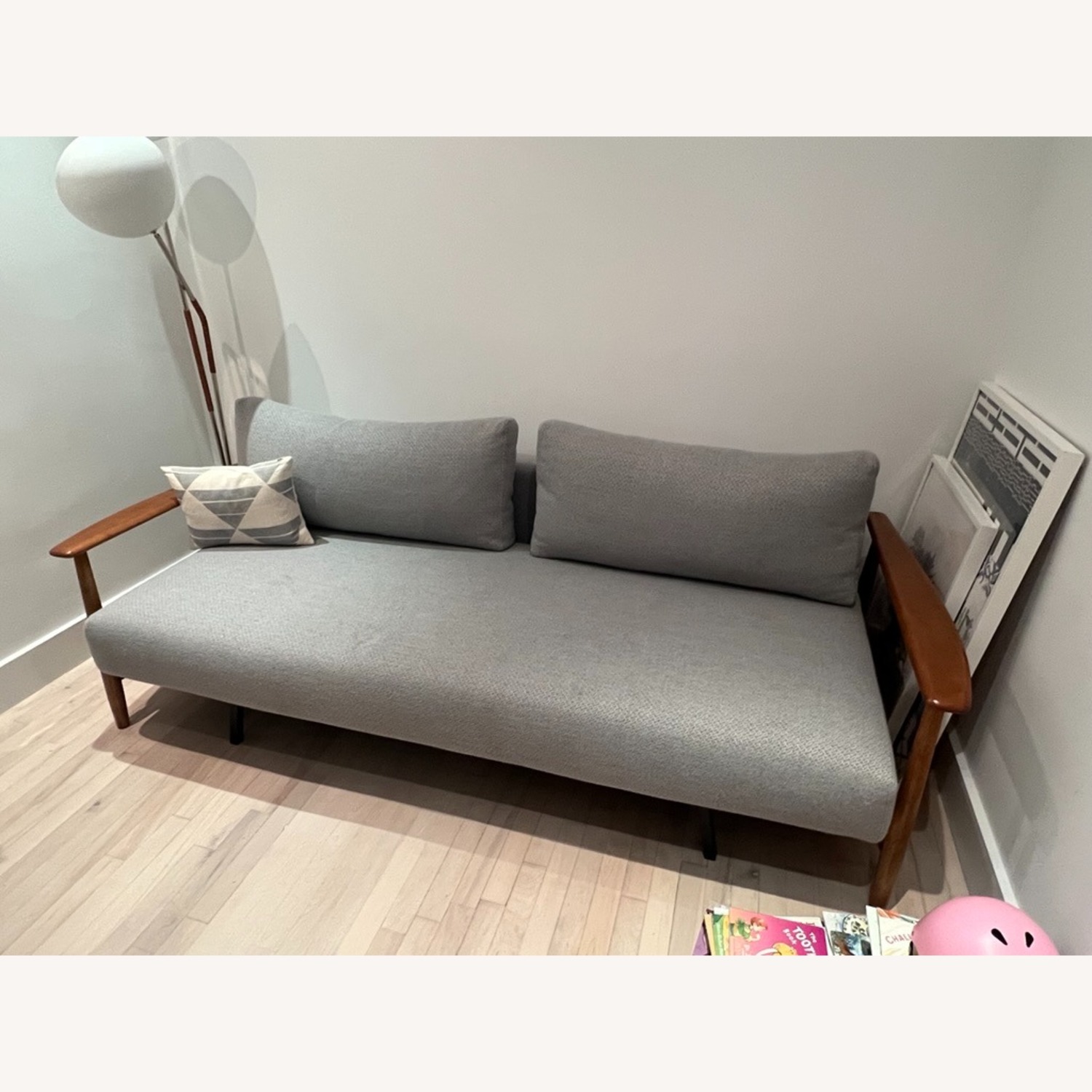 CB2 Una Light Gray Fabric Sleeper Sofa - image-3
