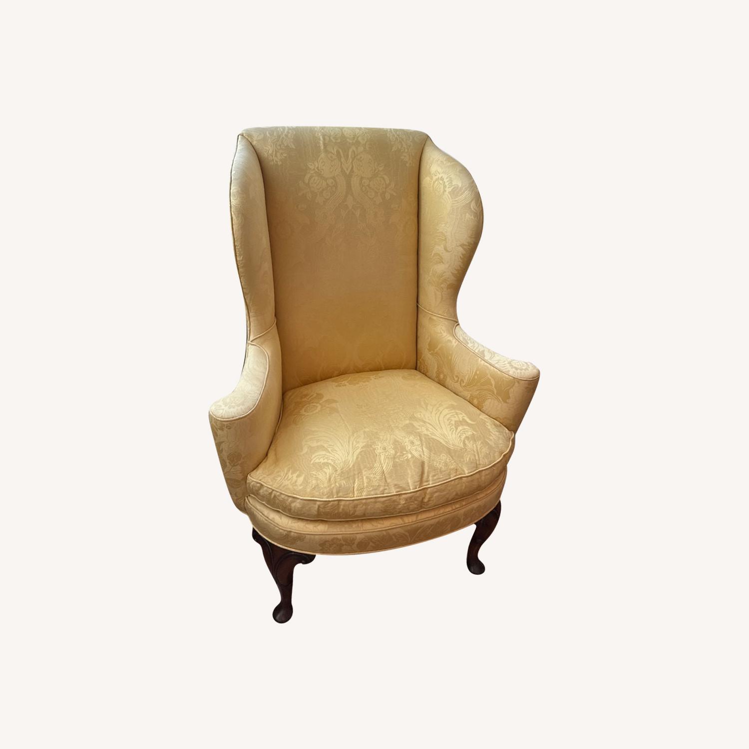 Vintage/Antique Finds Yellow Fabric Armchair - image-0